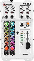 MESA DE SOM TARAMPS T 0202 MULTICOLOR - 2 Canais Com Efeitos de Led RGB nos Botões