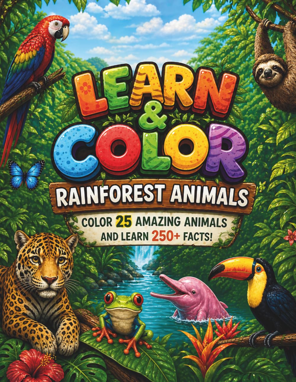 Learn & Color: Rainforest Animals