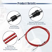 Vista 6 de uxcell Cable de caja de control remoto de cambio de acelerador marino de 11 pies 11.2 ft de 134 pulgadas para motor fuera de borda Sistema