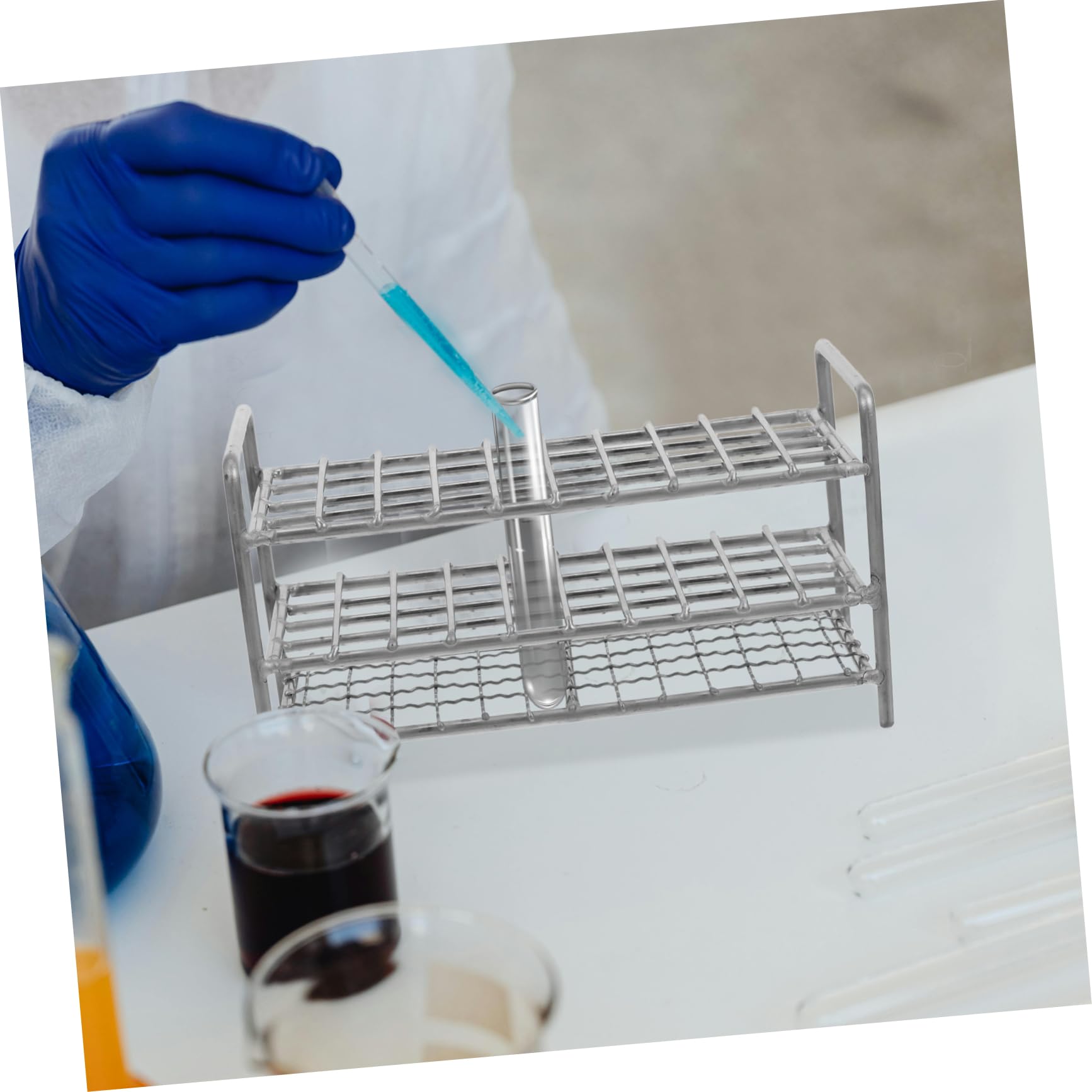 Gradilla Para Tubos De Ensayo Organizador De Laboratorio Ranuras Soporte Para Tubos De Ensayo De Muestreo Expositor Para Química