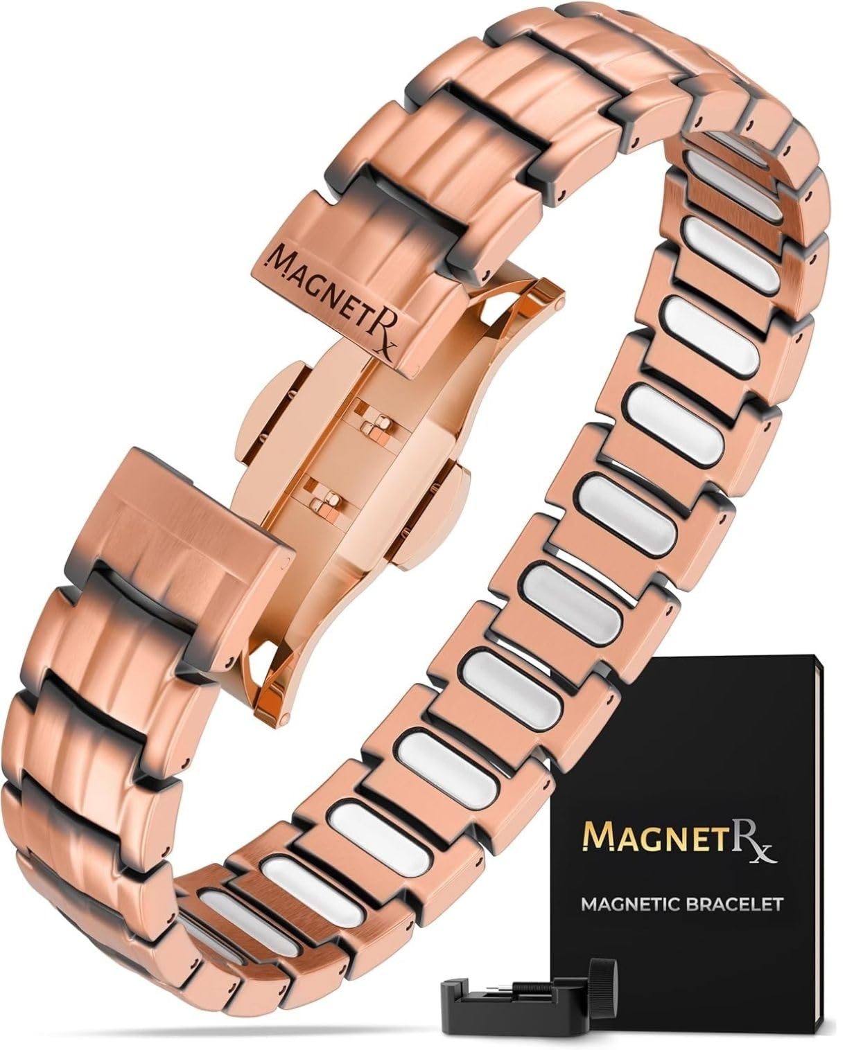Pure Copper Magnetic Bracelet - Magnetic Copper Bracelets for Men - Adjustable Length with Sizing Tool