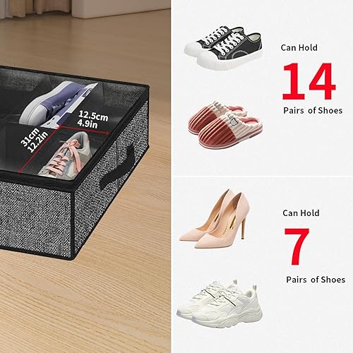 Miniatura 42 de Onlyeasy MXAUBSB1P - Organizador de almacenamiento de zapatos debajo de la cama con asas resistentes y ventana transparente, paquete de 1 paquete