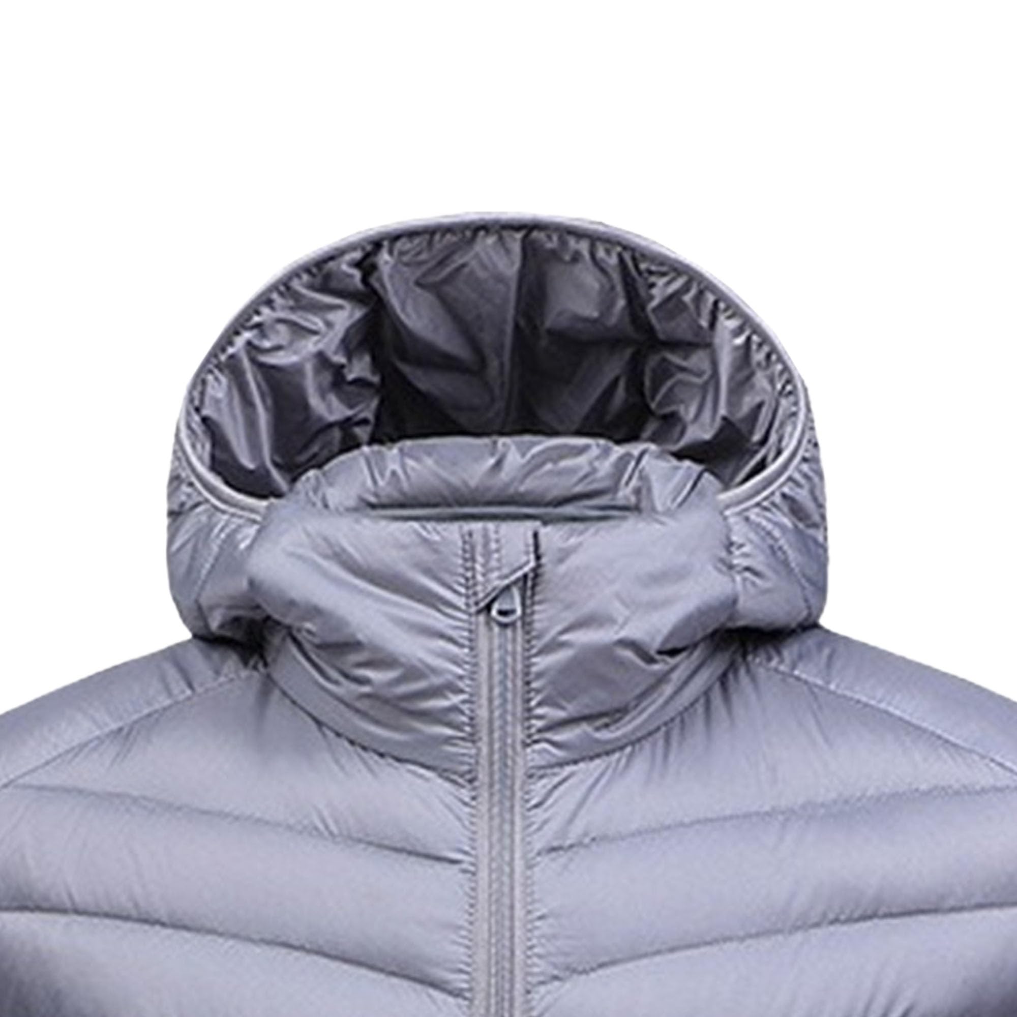 Giacca invernale da uomo con zip integrale, ripiegabile, con cappuccio, calda giacca trapuntata invernale da uomo casual