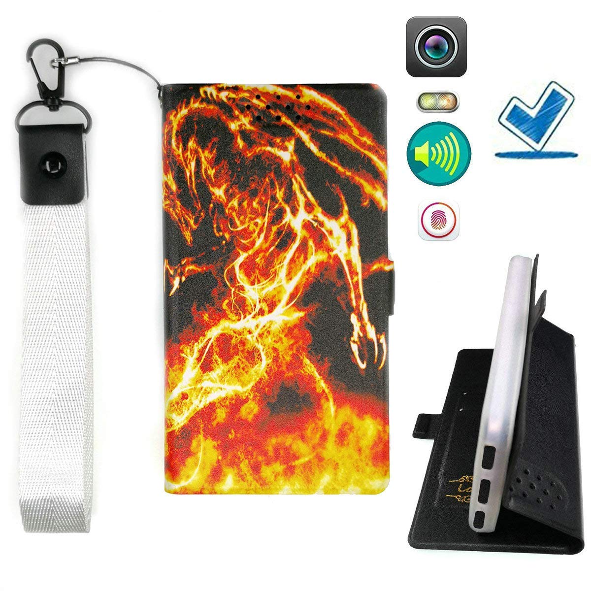 Lovewlb Case for Nubia Red Magic 3s Cover Flip PU Leather + Silicone Ring case Fixed HL