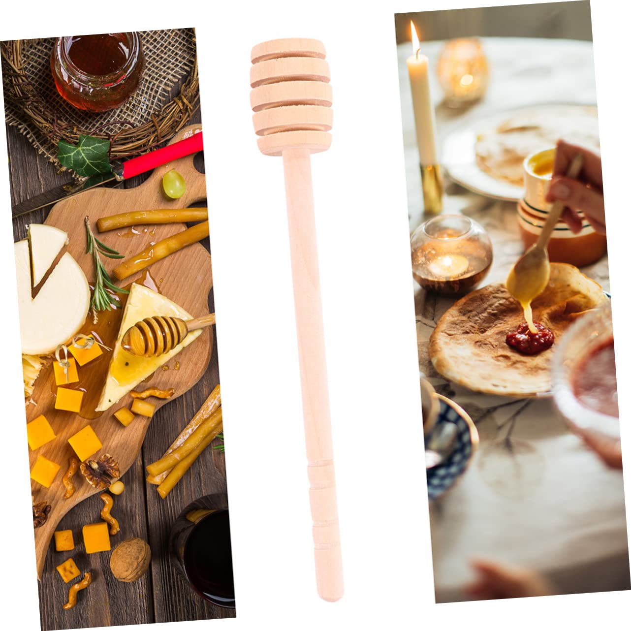 Ciieeo 20pcs Wooden Honey Stirring Rods Honey Stick Dipper Stick for Easy Mixing Serving