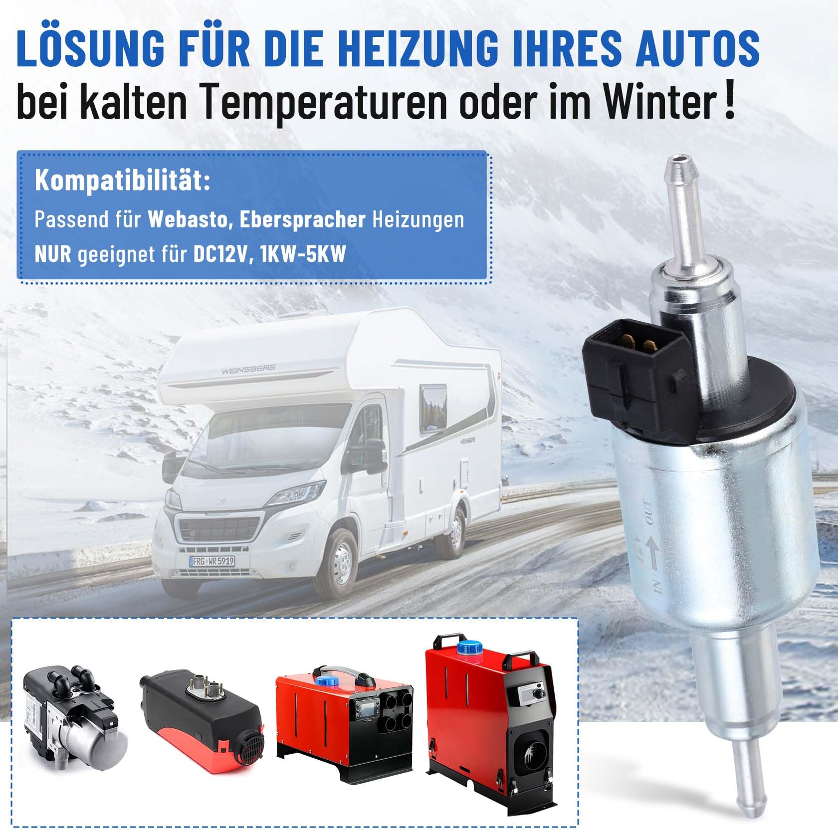Webasto Standheizung Kraftstoffpumpe 12V - Edelstahl Dosierpumpe 65ml Für Air Top & Thermo Top