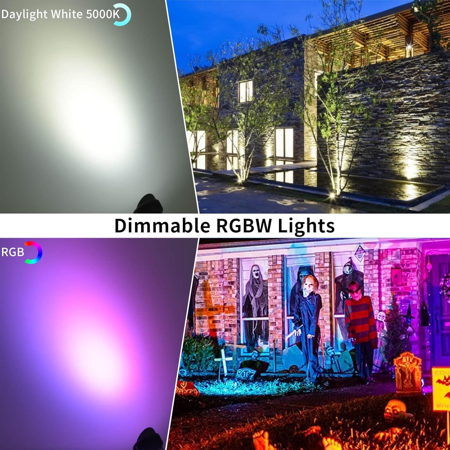 LED Landscape Lighting 36W RGBW Color Changing LED Garden Lighting Remote Control Waterproof Spotlight Garden Patio Spotlight Decorative Lamp for Outdoor Indoor