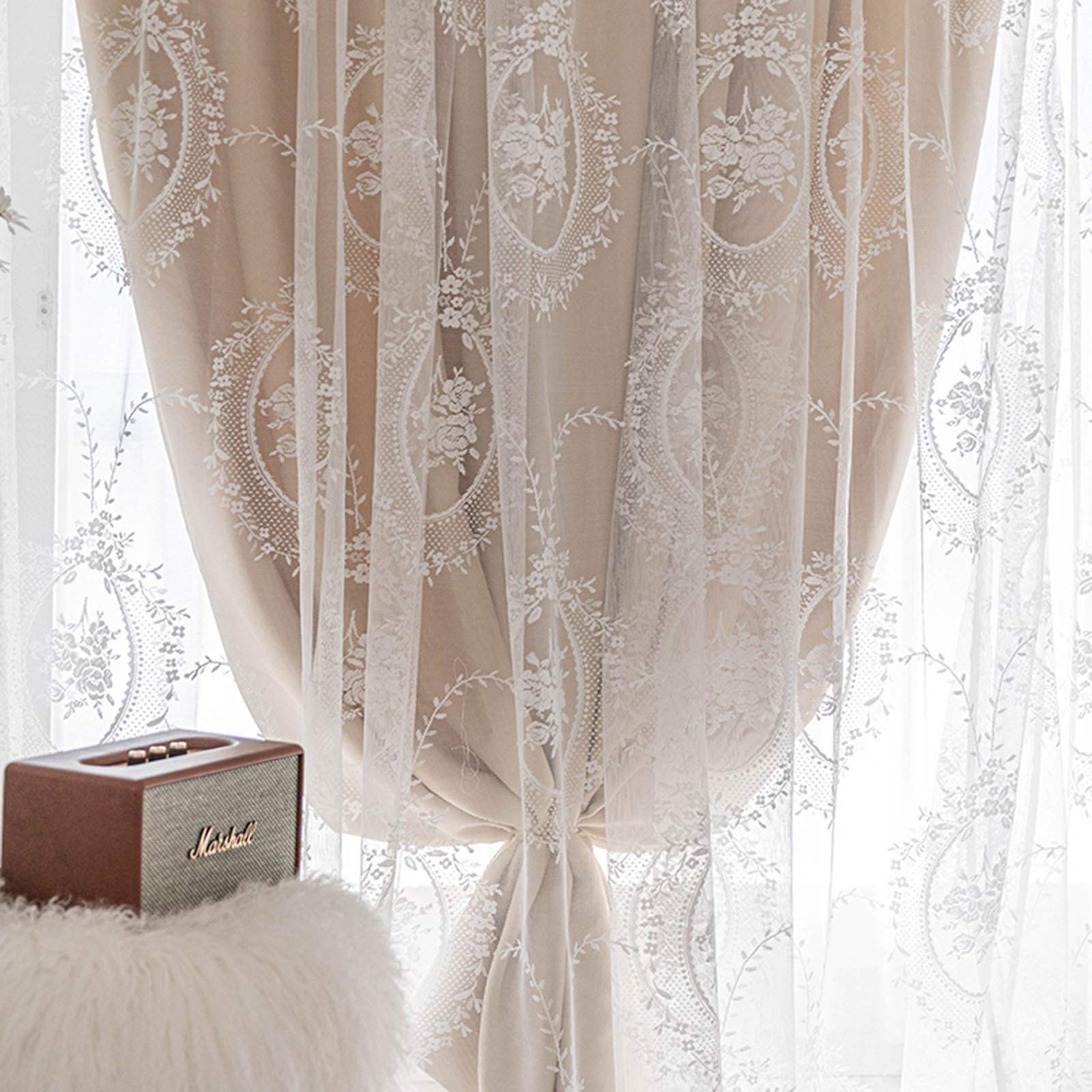 Amazon.com: DANADESK 1 PC Semi-Sheer Curtains, Double Layer