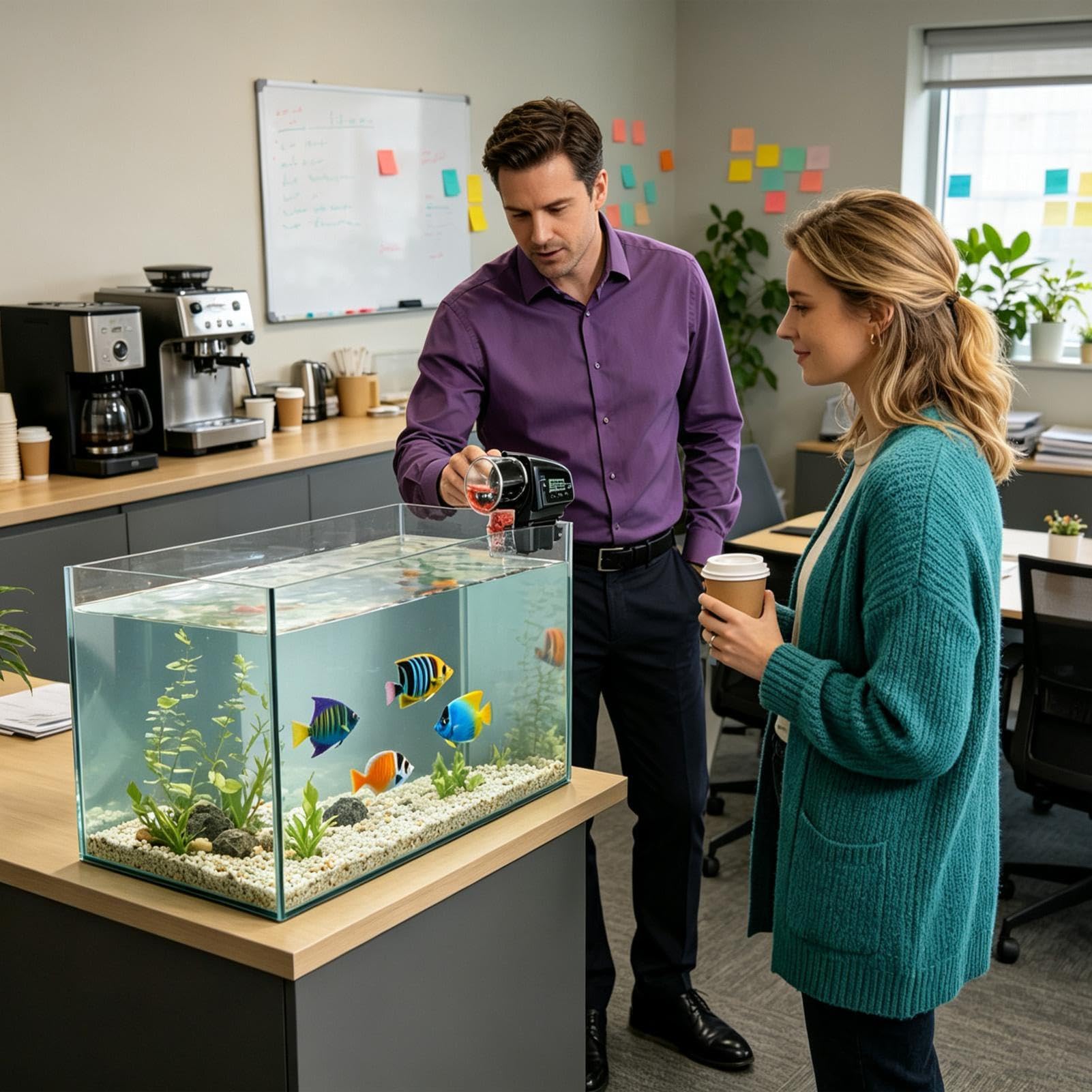 Alimentador automático de acuario – Temporizador de alimentos a batería de
