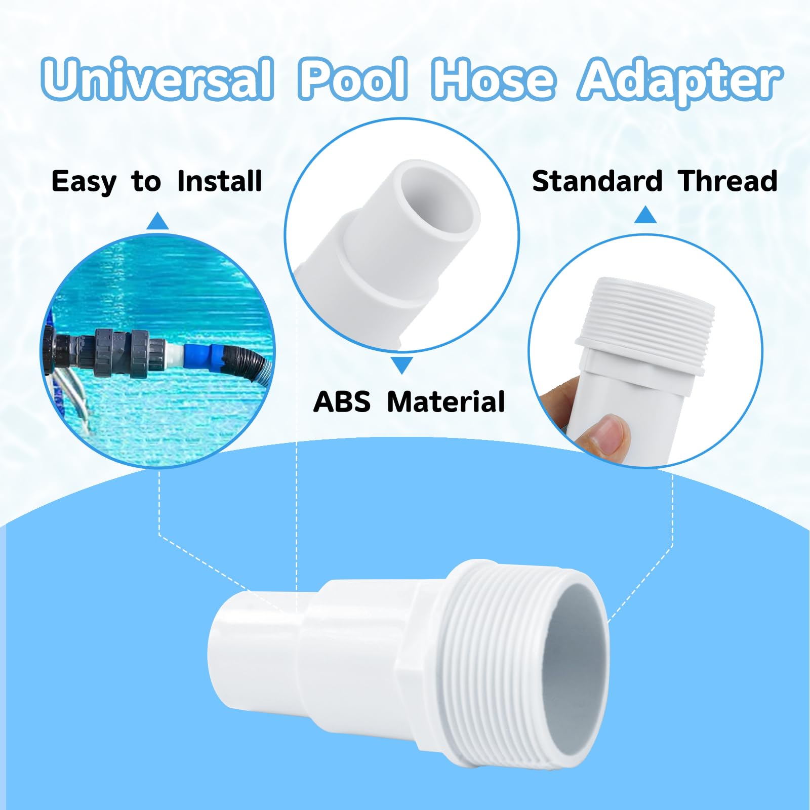 Adattatore Per Tubo Piscina Da 3,2 Cm A 3,8 Cm Con Collare, Compatibile Intex, Per Pompe E Valvole A Stantuffo
