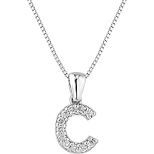 Diamond Wish 14k Gold A to Z Letter Diamond Initial Pendant Necklace 1/10cttw with 18-inch chain