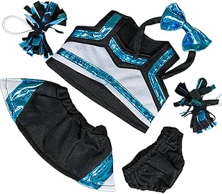 Metallic Teal & Black Cheerleader Outfit Fits Most 8