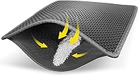 LeToo Cat Litter Mat 30x24 Large Urine Proof Waterproof EVA Anti-Tracking Trap Gray - Washable Easy Clean