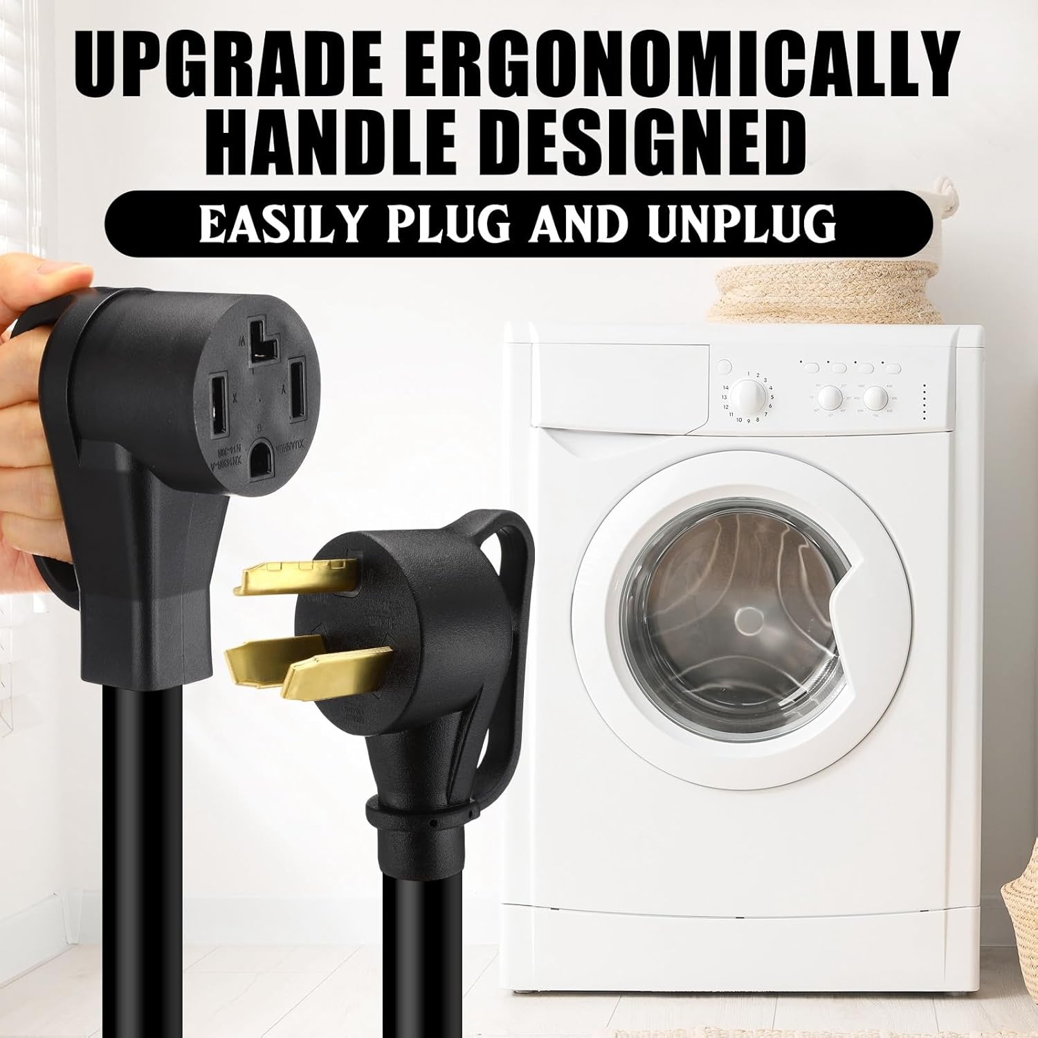 Kanayu 10 ft Dryer Adapter 4 Prong to 3 Prong, Dryer Convert Cord Compatible with Nema 10-30p Plug to 14-30r Receptacle, 3 Male Plug 4 Female Outlet Receptacle, 10 Awg STW, Etl Listed(Black)