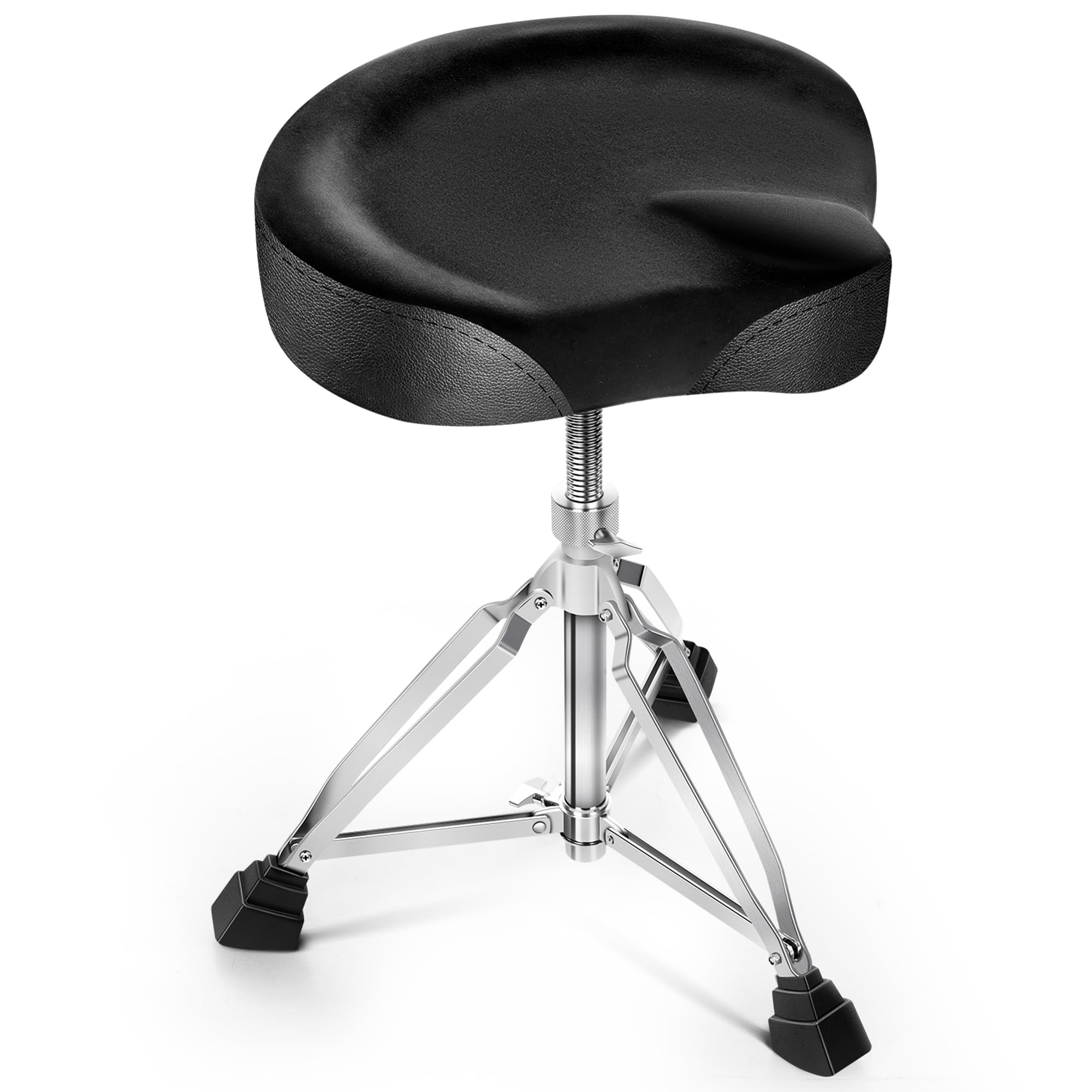 Sponsored Ad – CAHAYA Adjustable Drum Stool Throne - Black Saddle Stool of Thicker Padded Seat With Rotate to Height Adjustable and Double Braced Anti Slip Feet