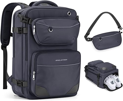 Maelstrom Mochila de viaje para hombres y mujeres, mochila de mano de 35 litros para viajar en avión, con bolsa de cinturón de moda, mochila casual