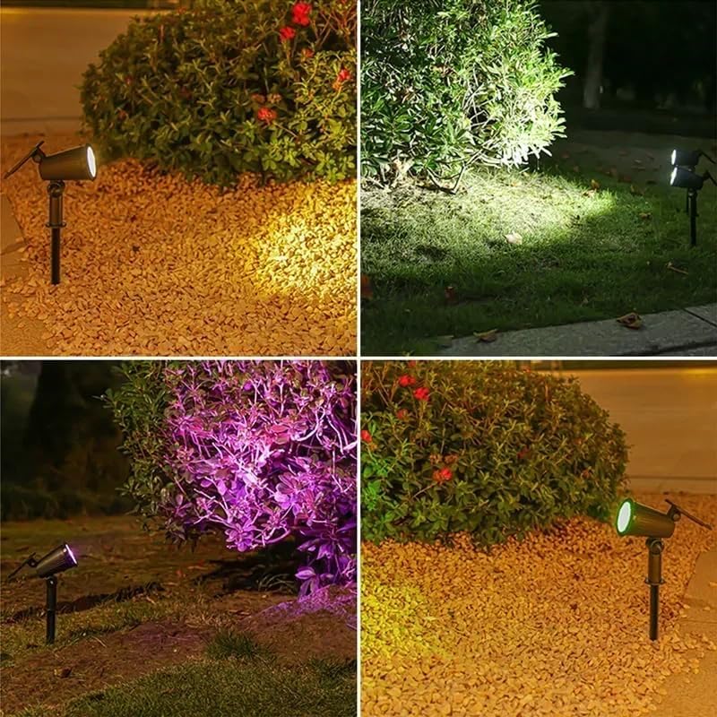 9LED Solar Spotlight Outdoor Waterproof Garden Spot Lights Landscape Pathway Lawn Lamp Decoration for Yard Lighting (White Light)