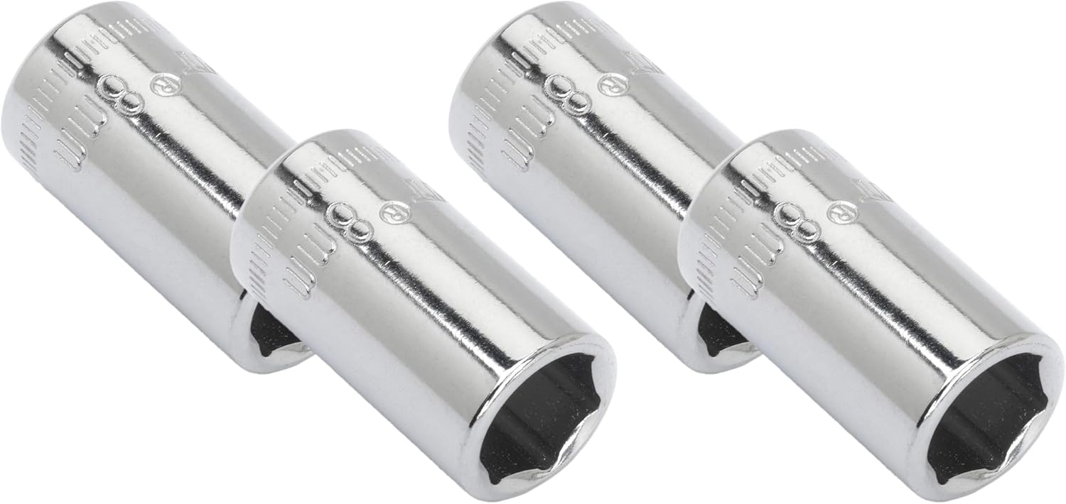 Crescent 1/4" Drive 6 Point Standard Metric Socket 8mm - CDS15N (Pack of 4)