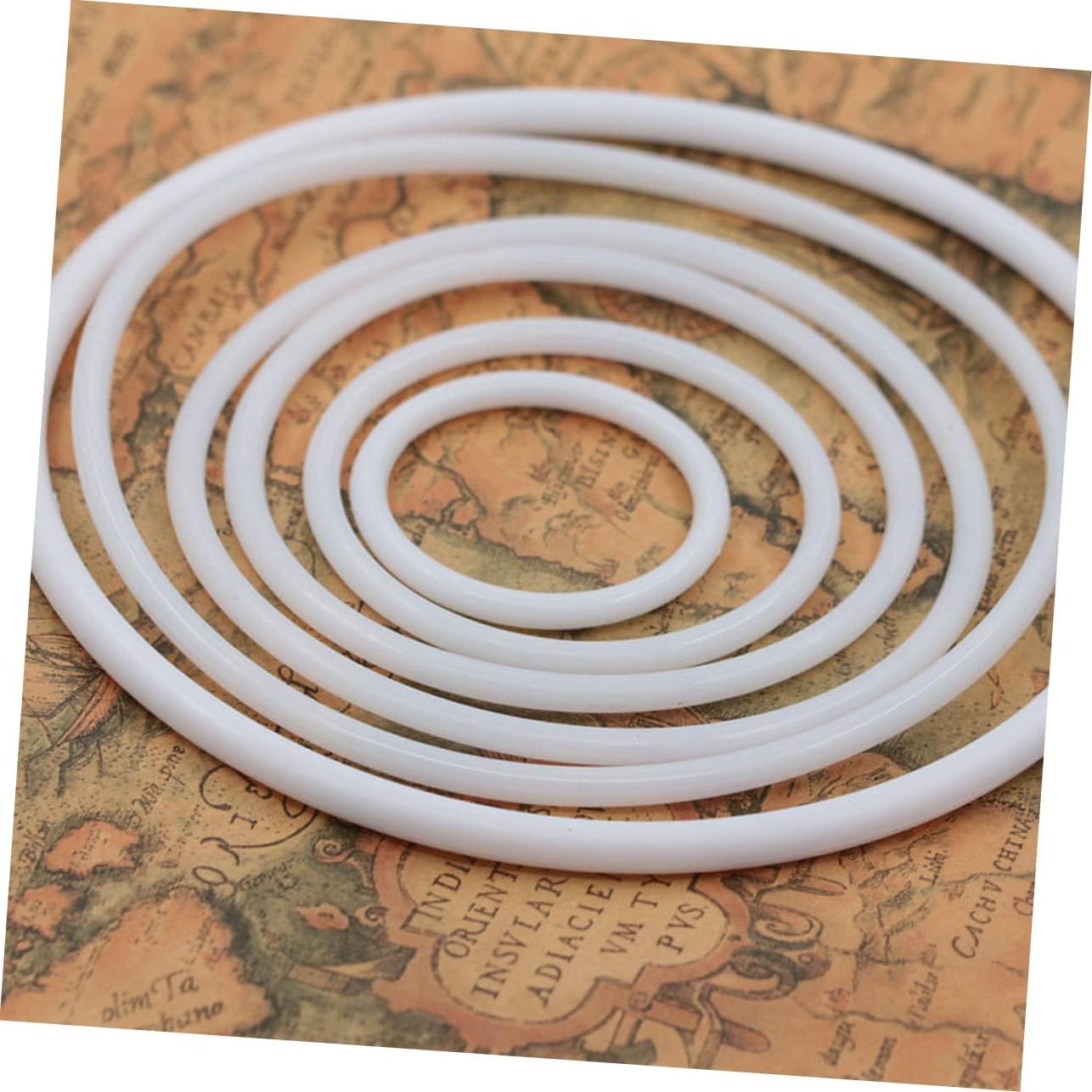 PRETYZOOM 10pcs White Plastic Dreamcatcher Circles DIY Craft Rings for Wall Hangings Mandalas and Spirit Decor
