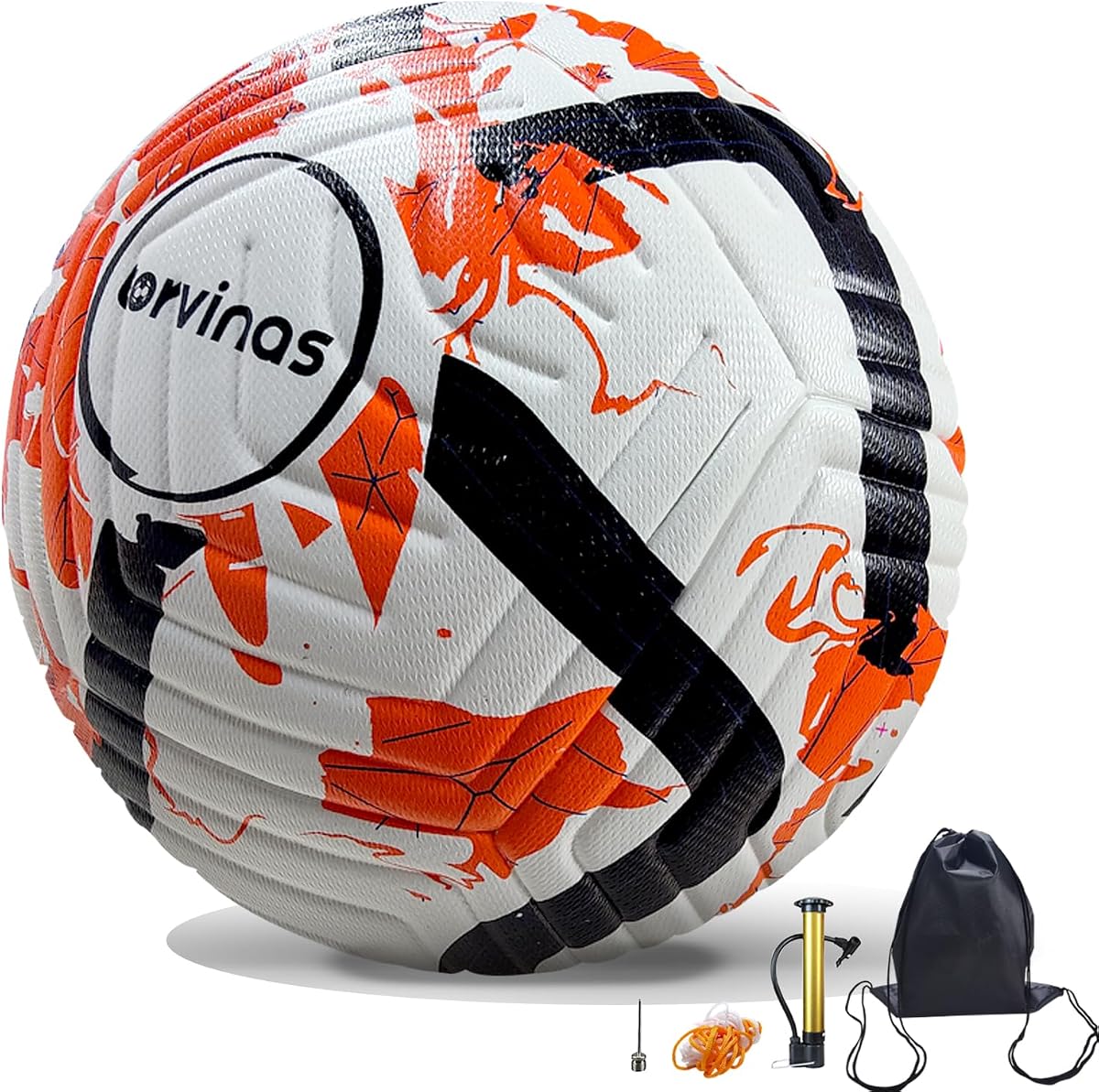 Soccer Ball Size 5,4 – Thermal Bonded Waterproof PU Leather | Professional Training & Match Ball for Youth & Adults, with Pump & Bag, Training Gift Set