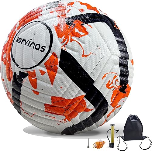 Balón de fútbol tamaño 5 con bomba, piel sintética impermeable, entrenamiento profesional y pelota oficial de partido, incluye aguja de inflado y
