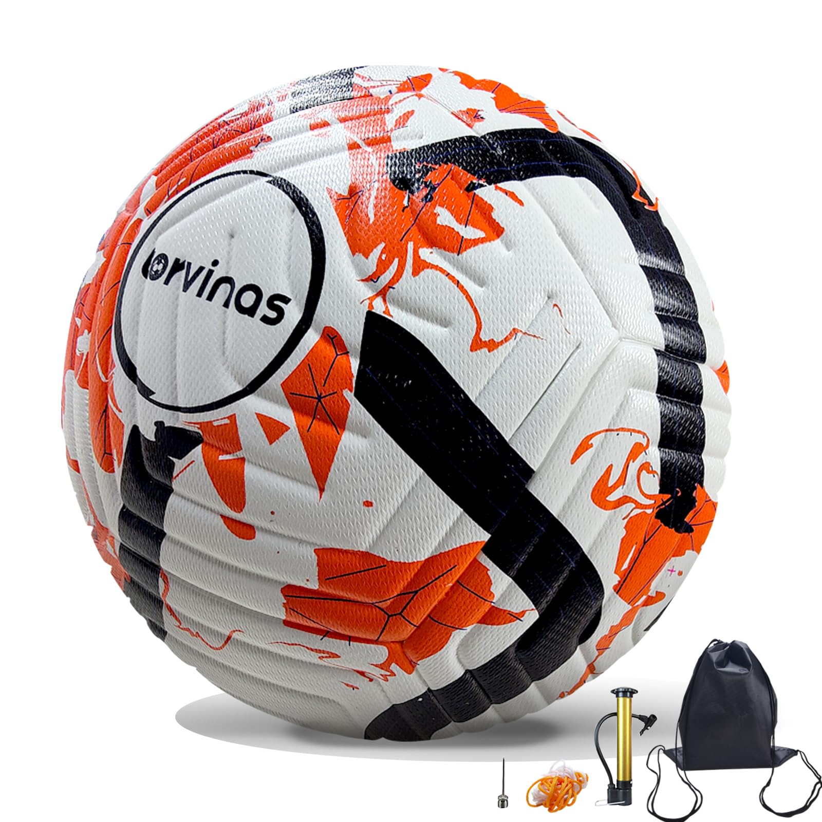 Balón de fútbol tamaño 5,4 – Piel sintética impermeable adherida térmicamente, entrenamiento profesional y pelota de partido para jóvenes y adultos, con bomba y bolsa, juego de regalo de