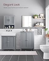 Vista 6 de VASAGLE Armario de almacenamiento de piso, unidad de almacenamiento independiente con 2 estantes ajustables, para baño, sala de estar, comedor