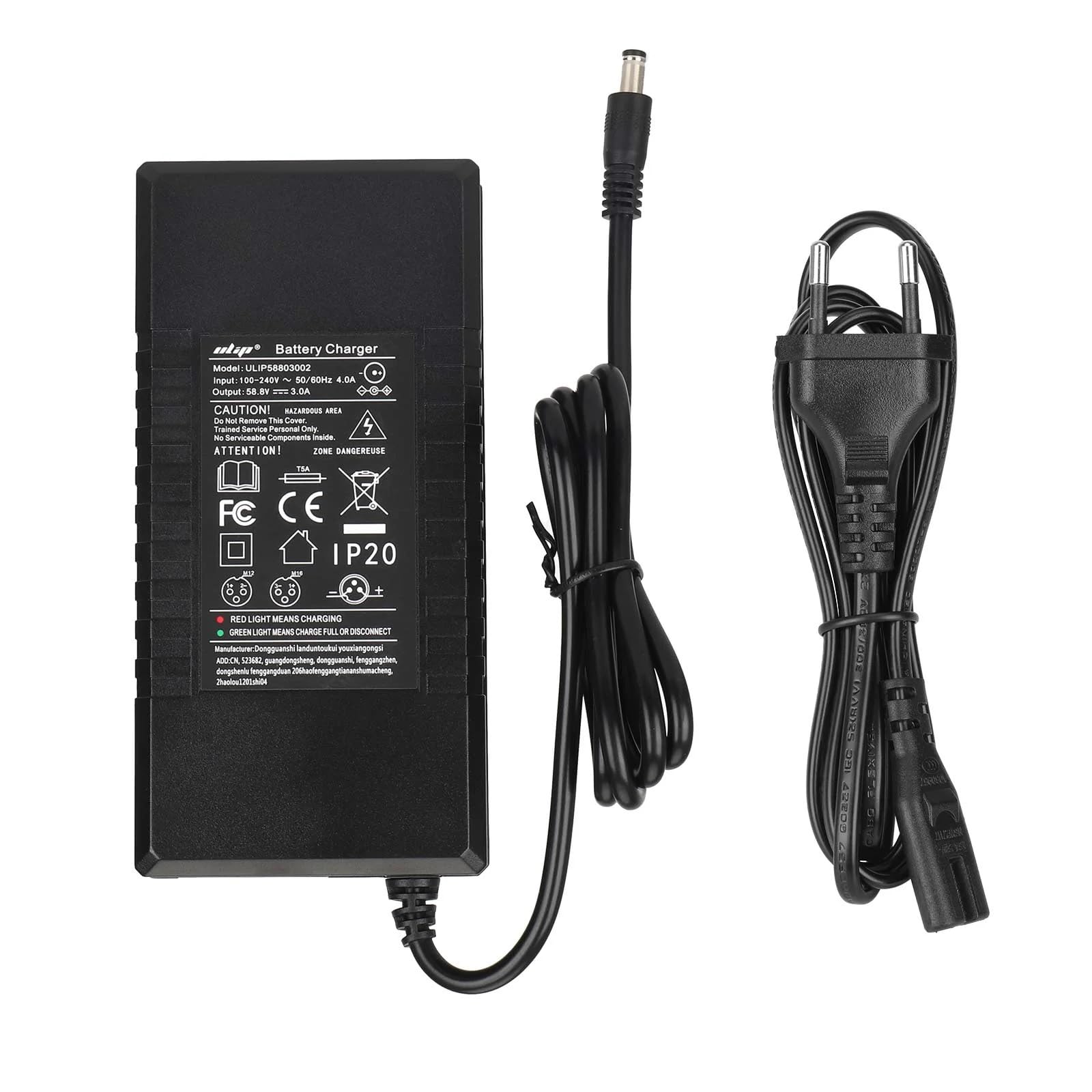 Chargeur 42 V-58,8 V 3 A pour scooter électrique Kukirin G2/G3/M5 Pro, Joyor Y10, pour SOFLOW SO 4 PRO, pour scooter électrique Navee V25i/V50 PRO, chargeur rapide universel pour 36 V (10S