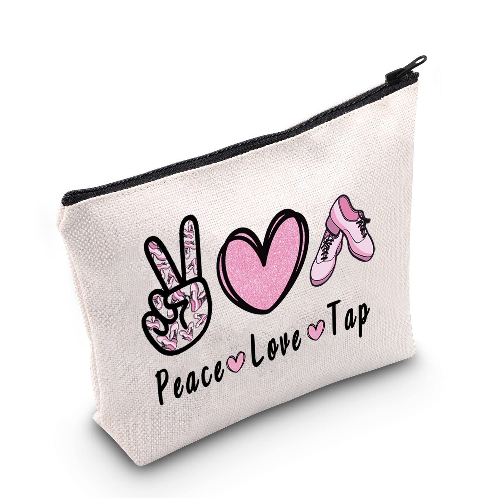 MNIGIU Peace Love Tap Dance Cosmetic Bag Dance Recital Gift Tap Dancer Gift Dance Lover Gift Tap Dancing Gift