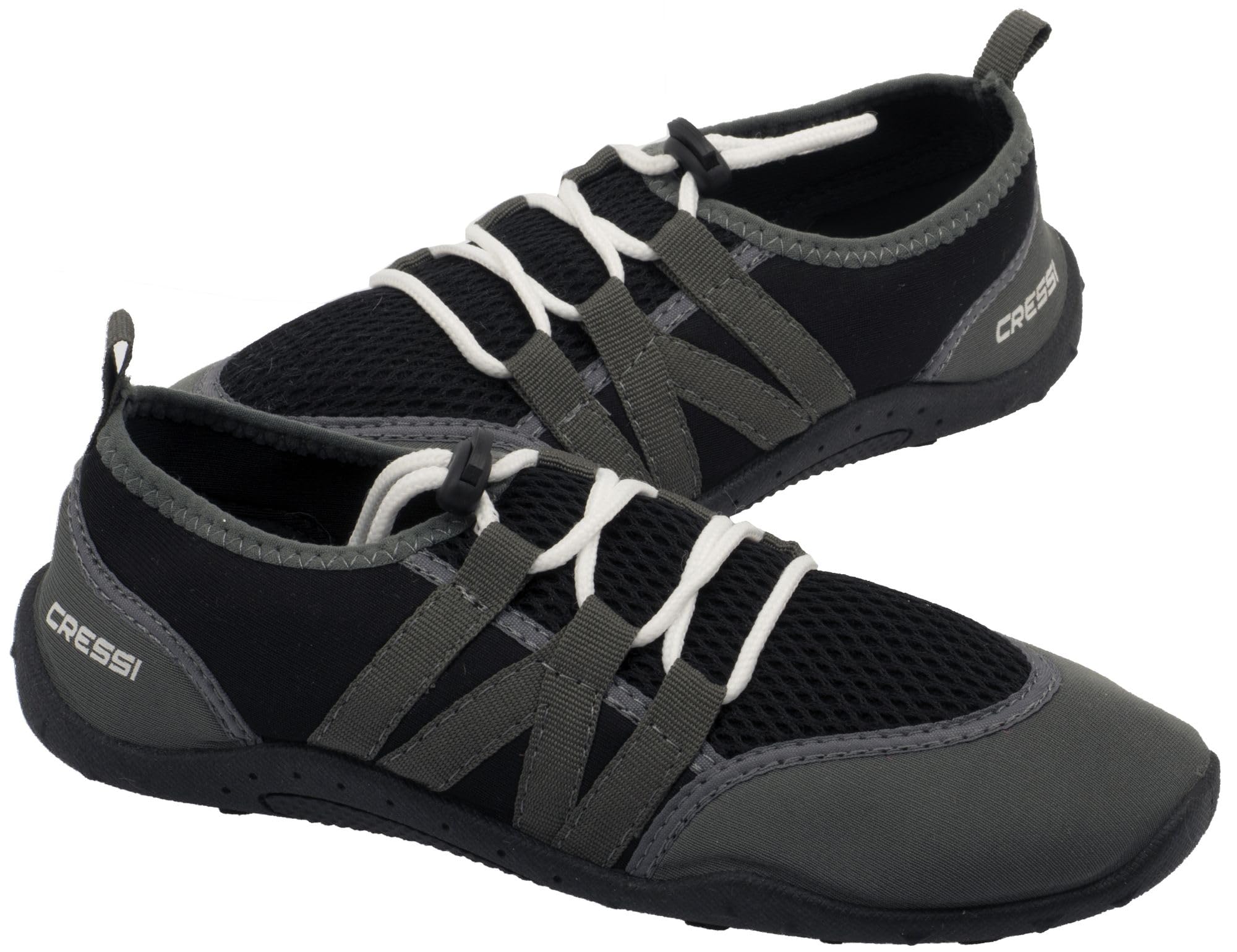 Cressi Elba Pool Shoes - Scarpette Adatti per Mare, Spiaggia, Barca, e Sport Acquatici Vari, Unisex Adulto, Nero/Grigio 43