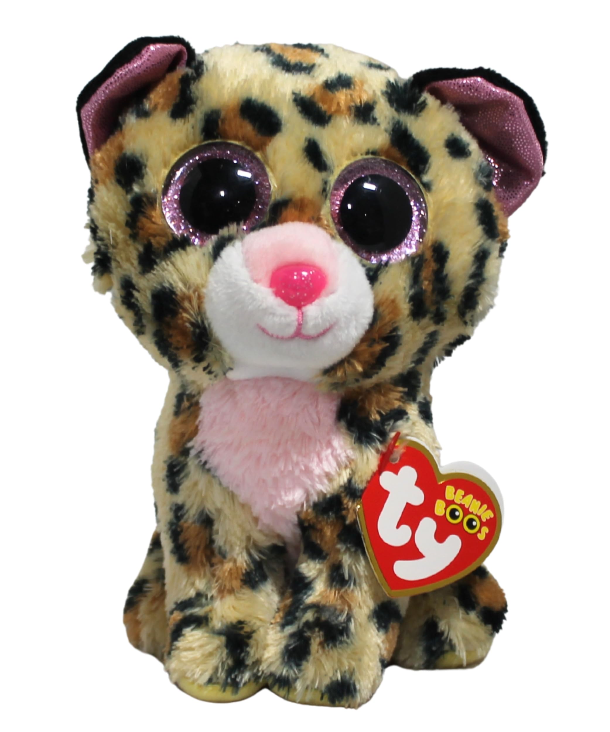 TY 2007518 Livvie Leopard Beanie Boo Stuffed Animal, Multicoloured