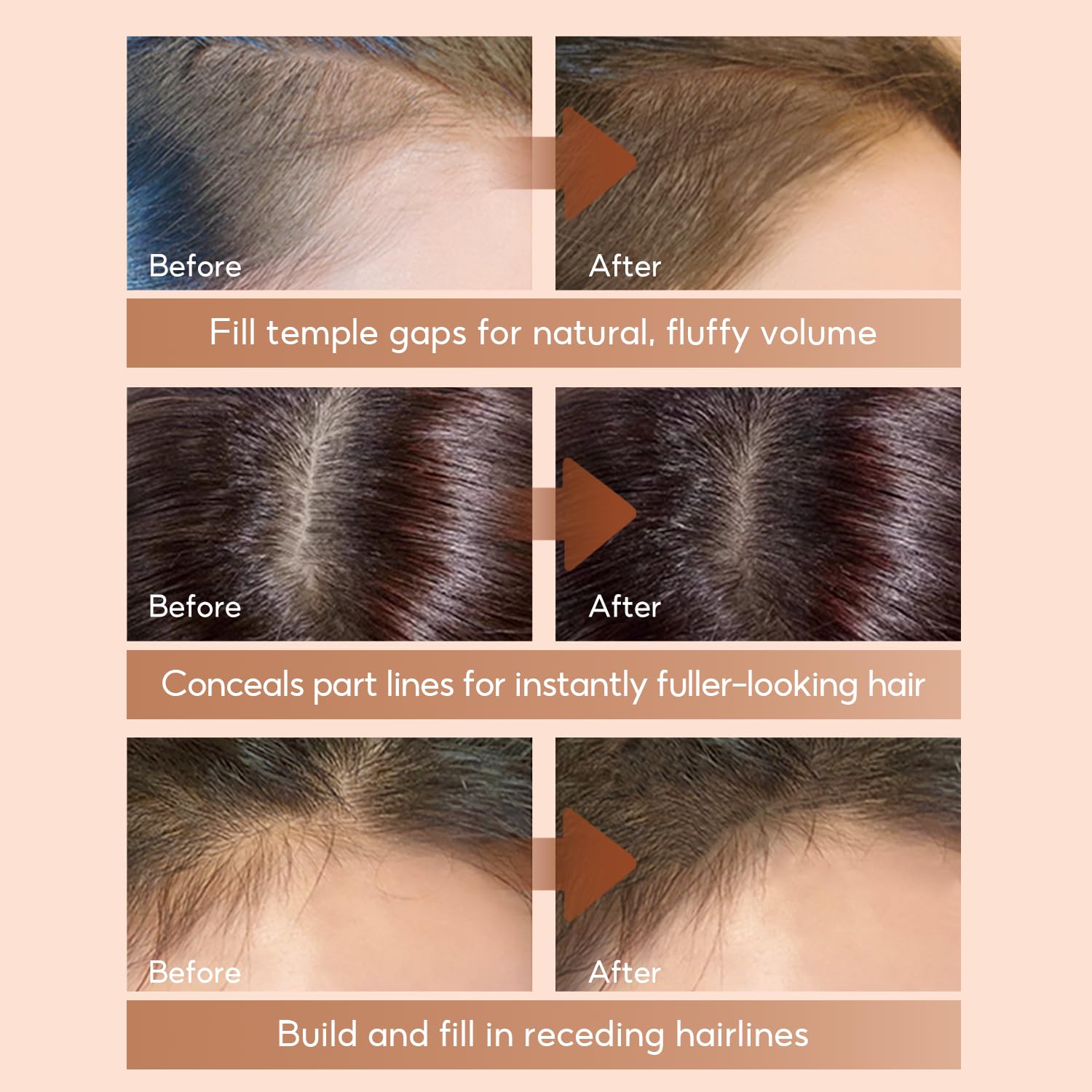 FelinWel Hair Root Cover Up Powder for Thinning Hair–Instant Grey Coverage Touch up for Women & Men, Dark Brown