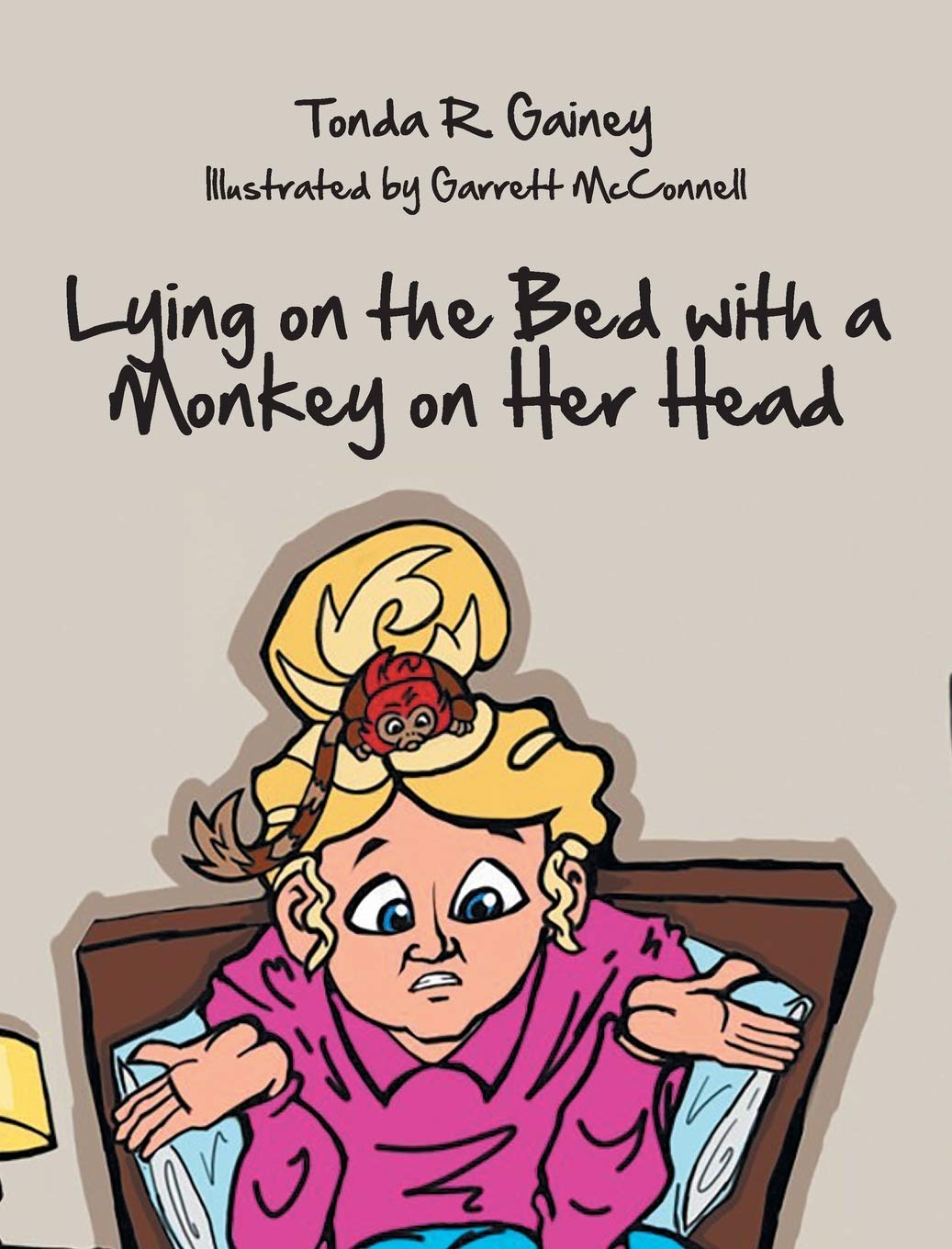 Lying on the Bed with a Monkey on Her Head