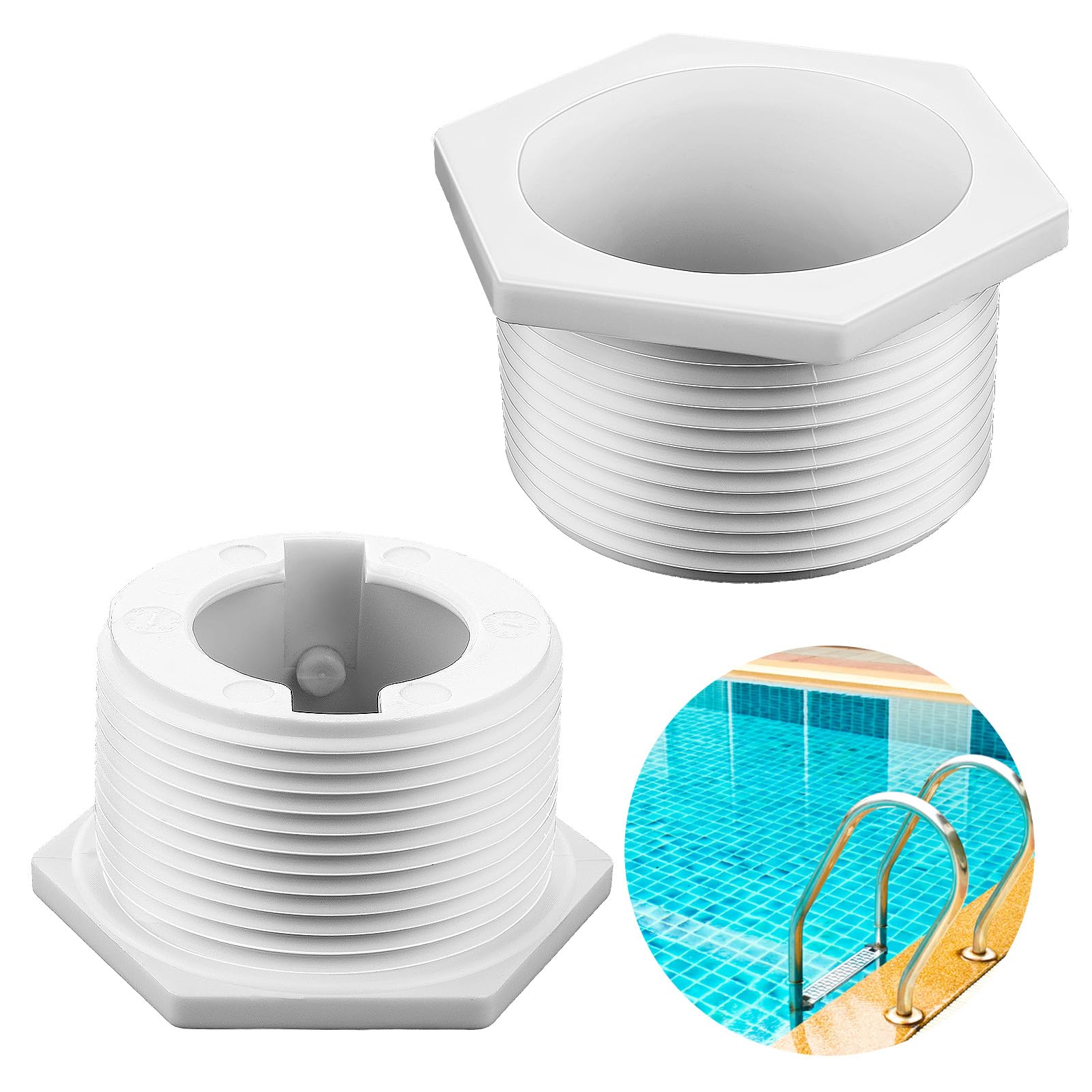 AHQiZFX2 Pcs 6-500-00 Pool Cleaner Universal Wall Fitting (UWF) Connector Replacement Part Exact Fit for Zodiac Polaris 180 280 360 380 3900 Sport 480 Pro Pool Cleaners