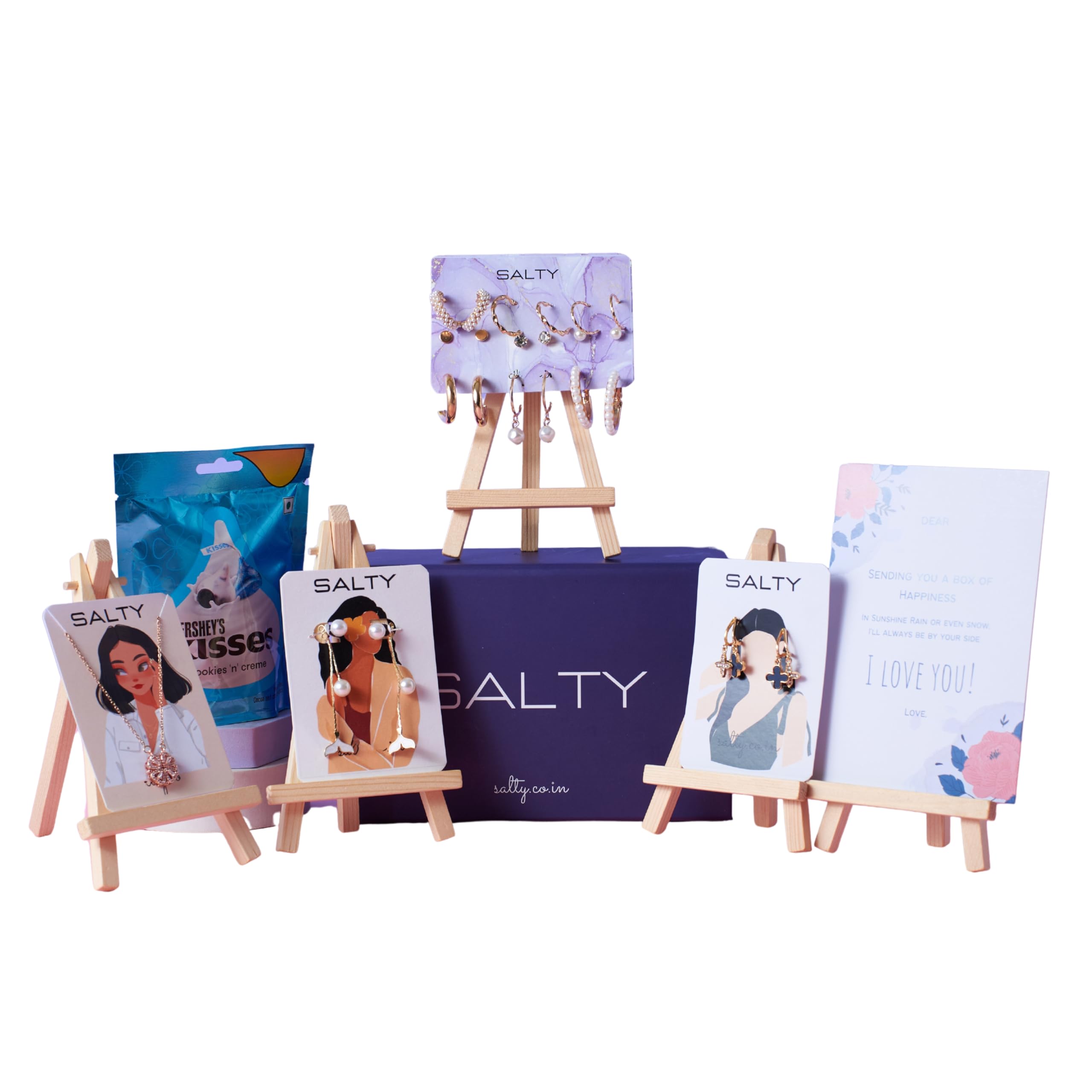 SALTY Fashion Fancy & Stylish Gift Box for Women & Girls | Neck Chain | Necklace | Earrings | Studs | Pendant | Locket | Birthday Gift | Aesthetic Jewelry | Accessories for Everyday Wear (B0CTXBJV1Y) Amazon Price History, Amazon Price Tracker