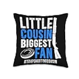 Little Cousin Biggest Fan Trap Shooting Cousin Throw Pillow