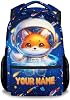 Cartoon Fox Backpack for Boys – Personalised School Bag with Name, Space Rucksack for Travel or School