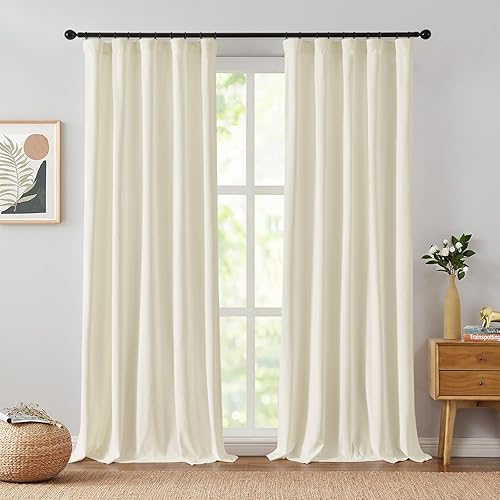 jinchan - Cortina elegante y suave de terciopelo que filtra la luz, para dormitorio y sala de estar, cortinas de privacidad a la moda, 84pulgadas de