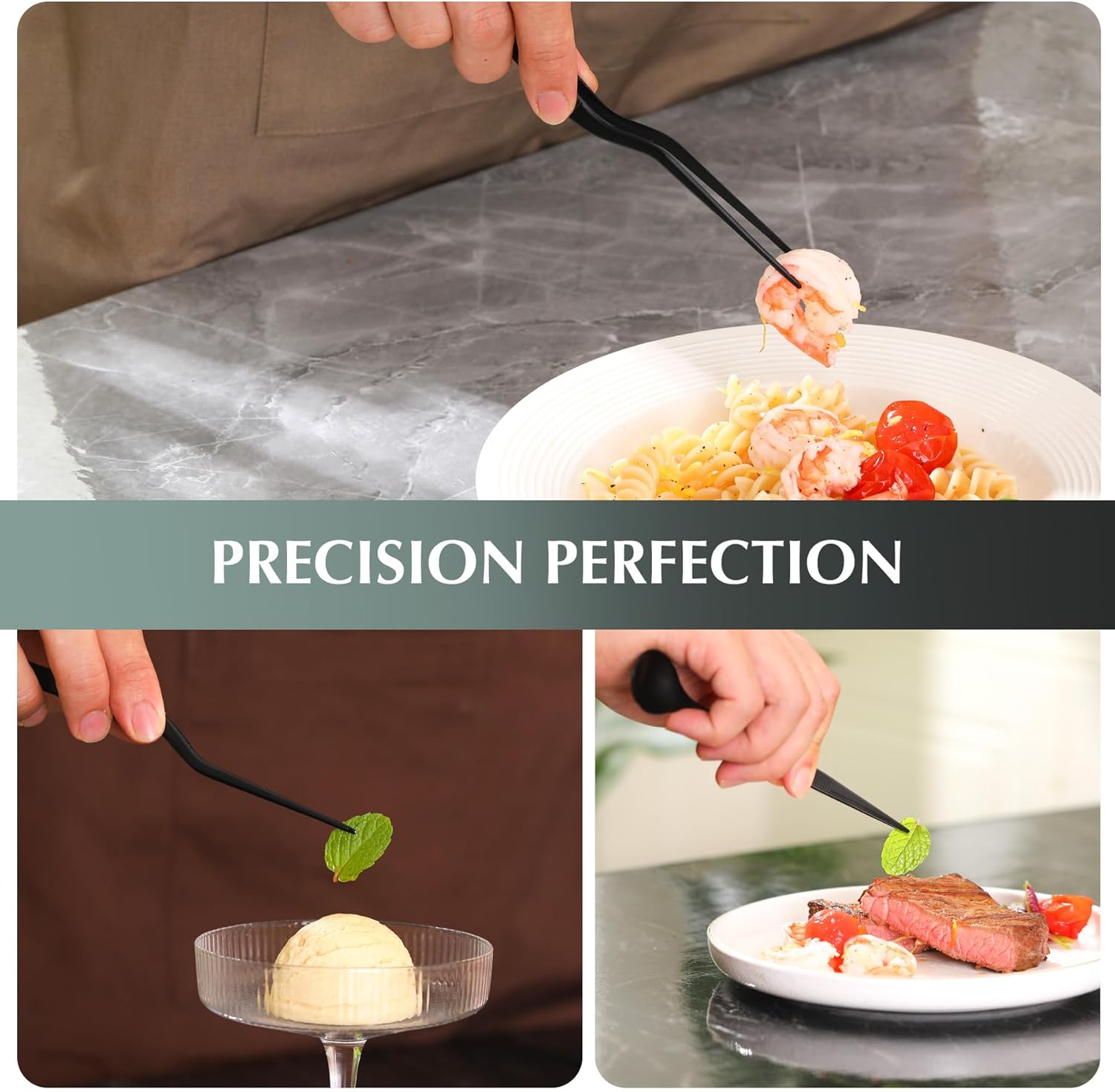 Professional Stainless Steel Culinary Plating Set,9 Piece Culinary Plating Set, Black, Stainless Steel