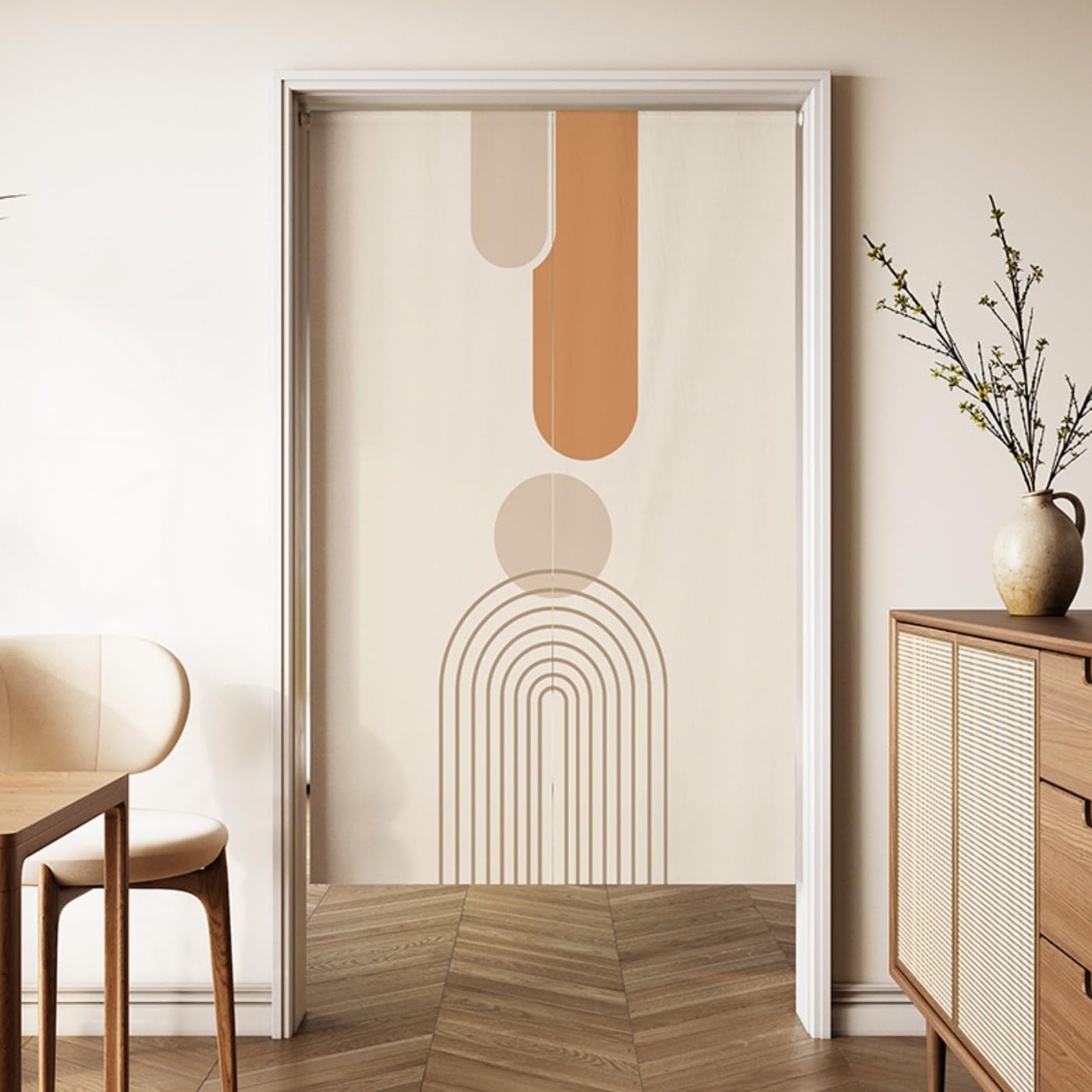 Guest Ruyunlai Japanese Noren Doorway Curtain, M12 Yellow White, 80x120cm