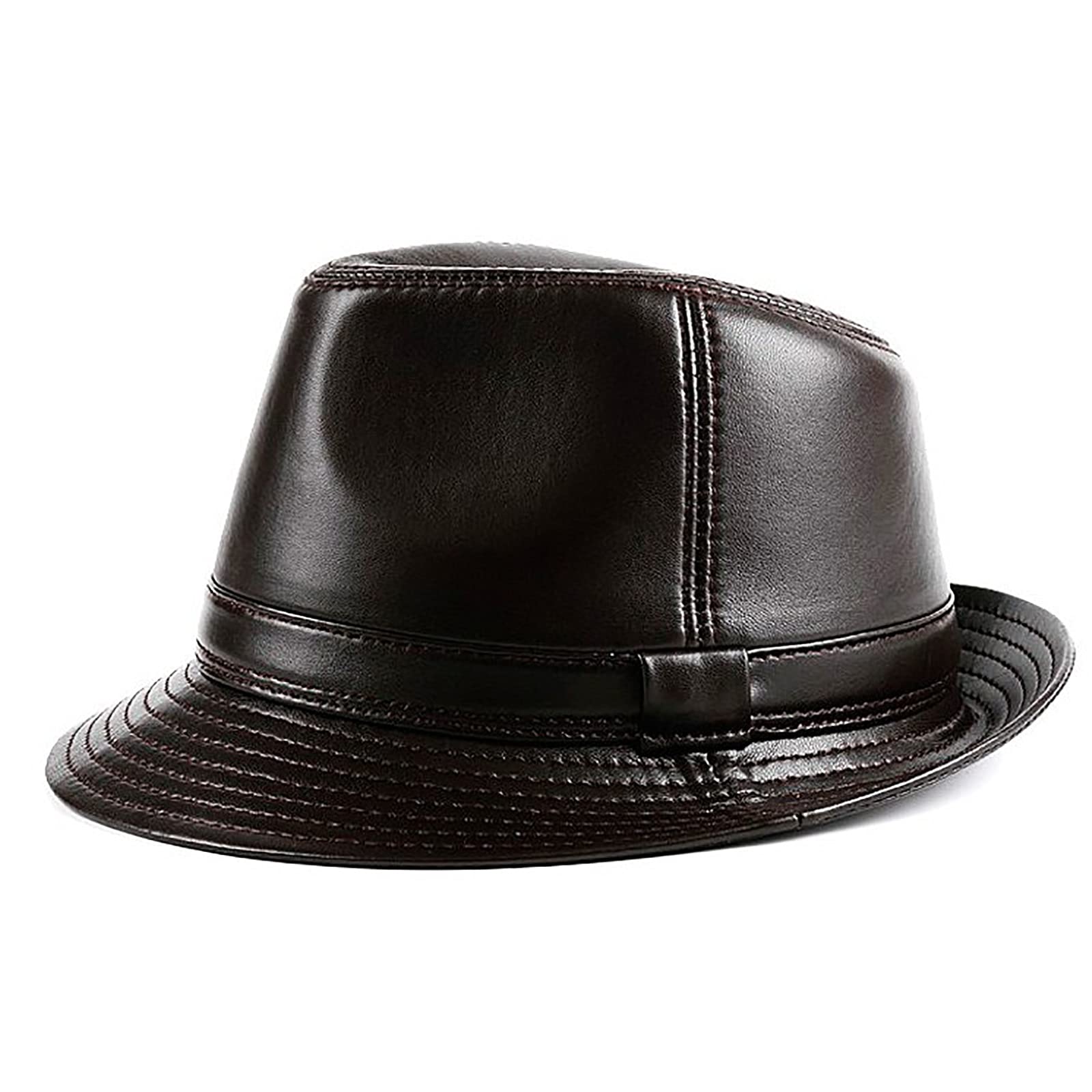 Sombreros de invierno, hombres jazz gorra piel de oveja piel clásico fedora trilby caballero sombrero sombrero gorra