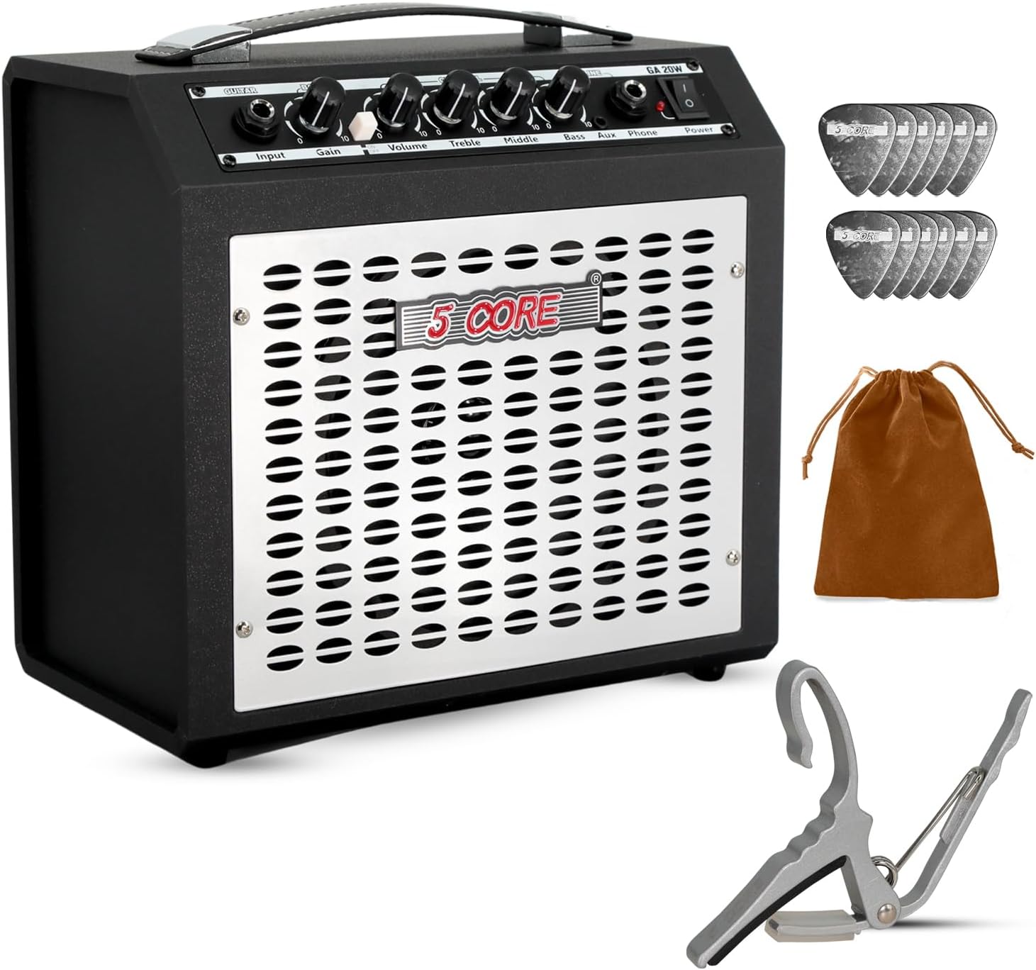 5 Core 20W Electric Guitar Amp with 6.5" Speaker