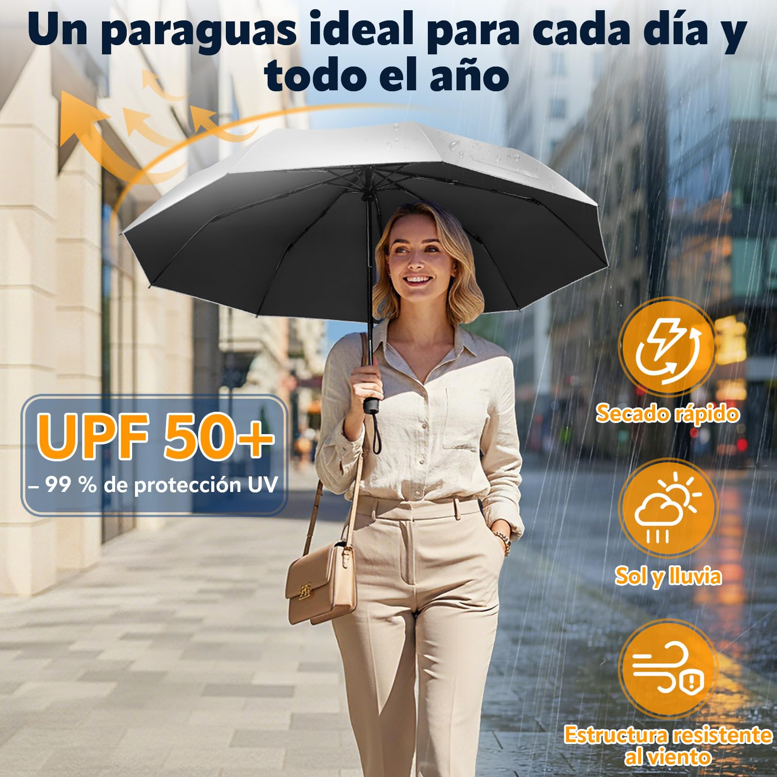 ZOMAKE Parasol,UPF 50+Paraguas de protección UV,Paraguas automático de Apertura y Cierre,Paraguas de Revestimiento de Plata pequeño,Paraguas de Bolsillo Plegable