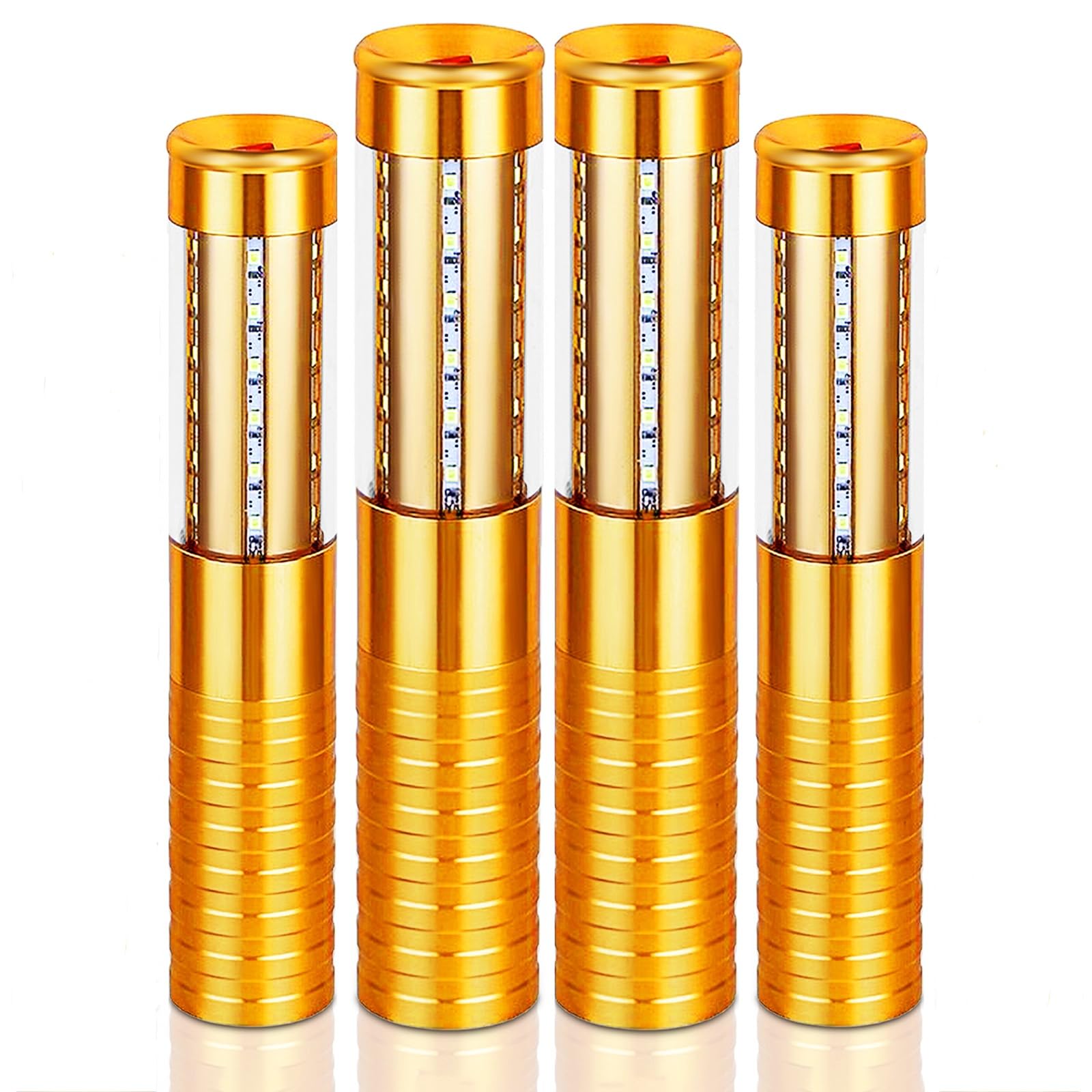 LED Strobe Baton Light Bottle Service Lights Bright Rechargeable Champagne Bottle Handheld Light Topper for Bar Nightclub Wedding Party Concert (4)(Gold