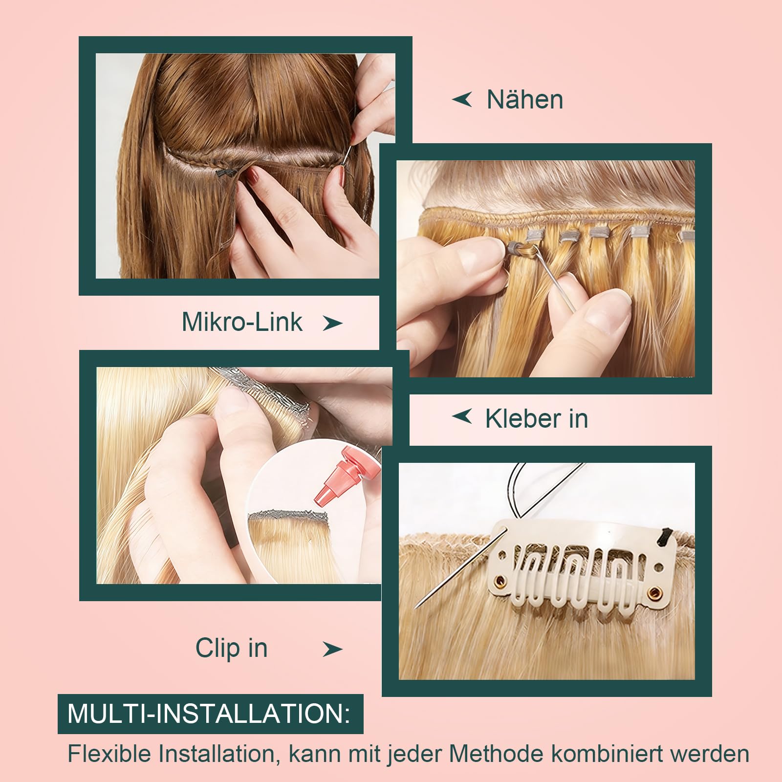 Easyouth Echthaar Tressen Haarveralngerung Braun Tressen Extensions Echthaar Dunkelbraun Haartressen Echthaar Naturlich Glatt Haar 50 cm 100g #2