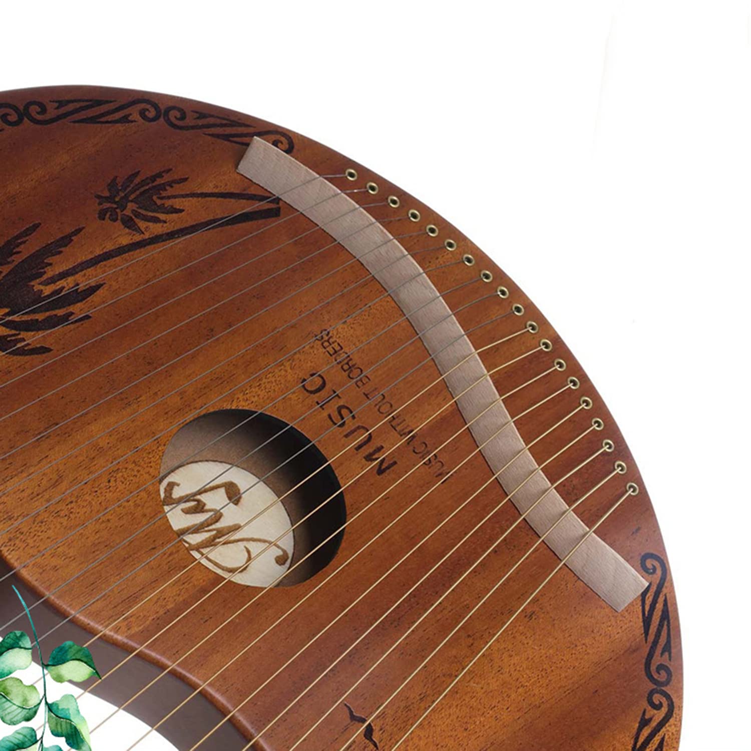 Arpa lira, arpa portatile 19 corde in mogano con chiave accordatura e manuale d'uso, strumento musicale lira per amanti della musica e principianti.