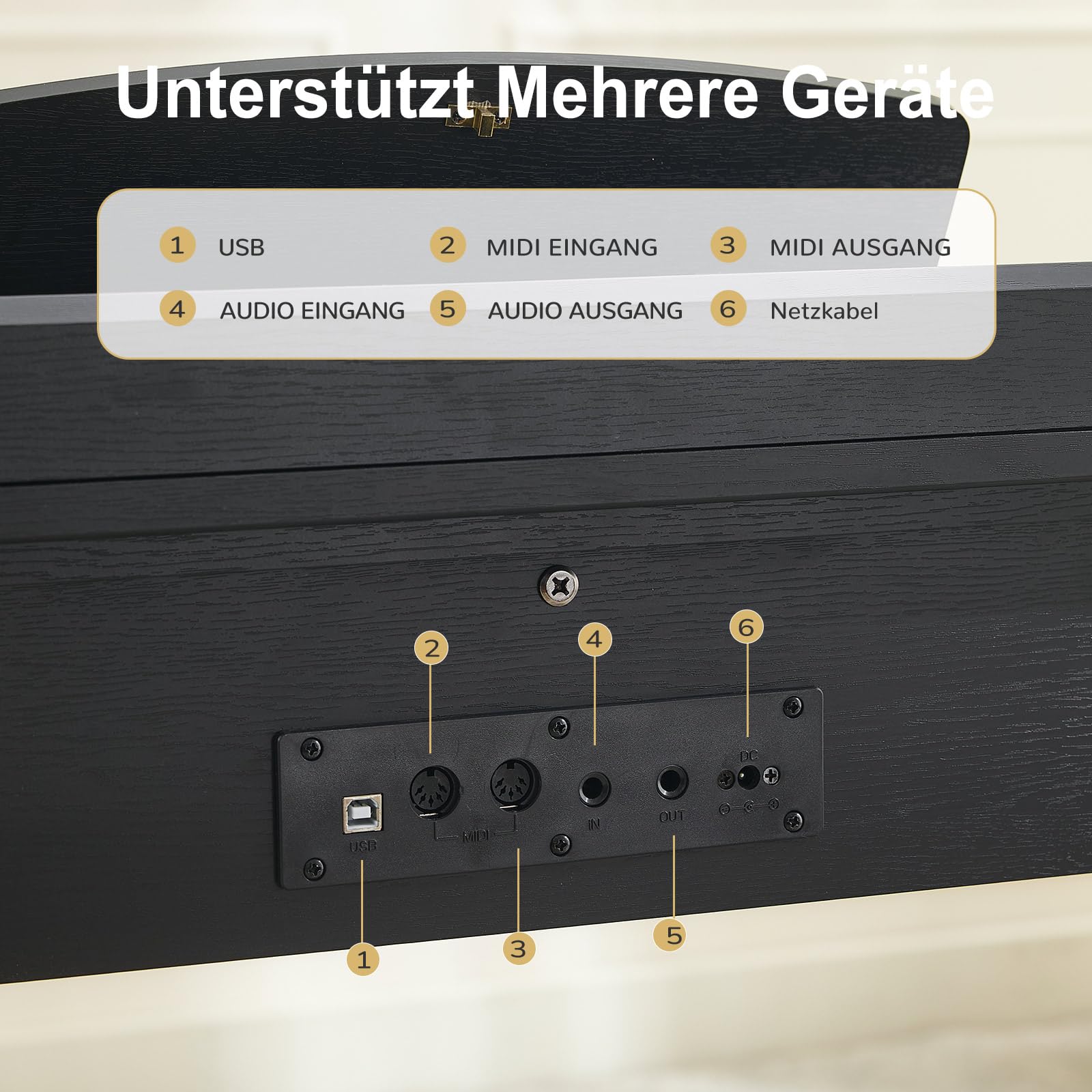 MUSTAR Piano électrique 88 touches, piano numérique, piano électrique avec support de piano, 3 adaptateurs de pédale, 2 prises casque, écran LCD, USB/MIDI, piano pour débutants, Noir | Piano numérique pour débutants avec touches lestées, double prise casq