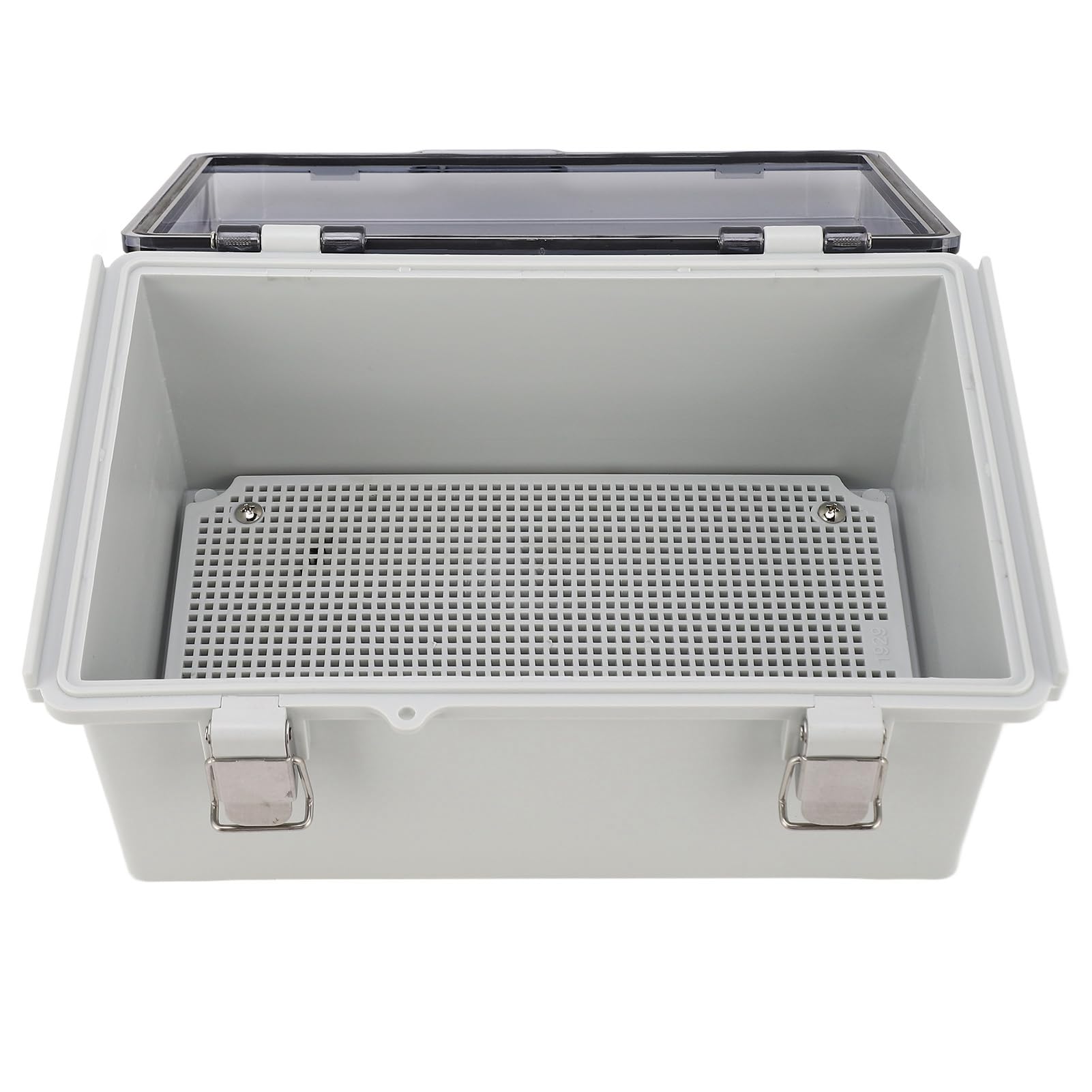 Abzweigdose mit transparenter Abdeckung, elektrisches Gehäuse aus ABS-Kunststoff, Verteilerkasten mit Schutzart IP67, mit Klappdeckel und Edelstahlschnalle, für den Innen- und