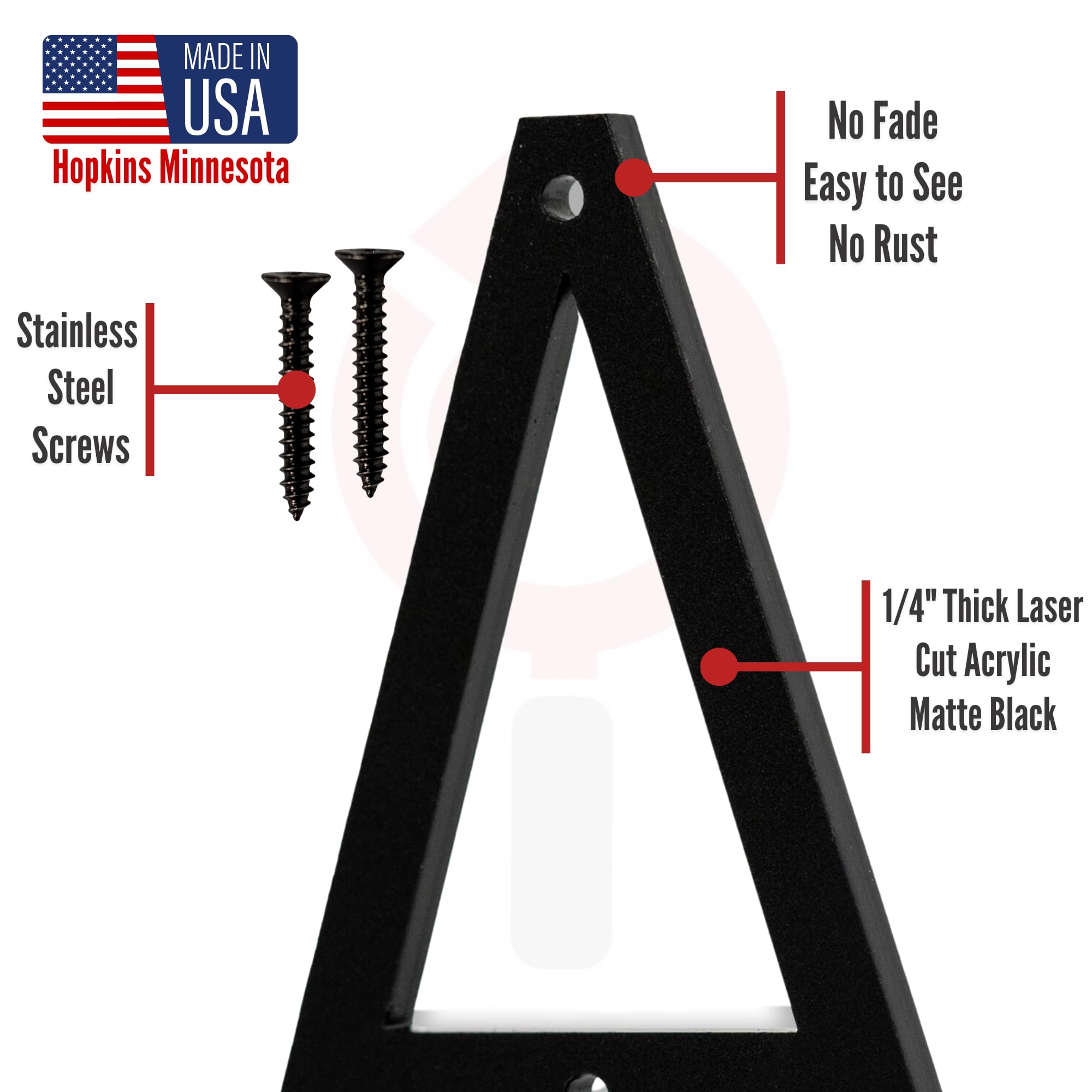 1pcs Modern Address House Numbers For Outside - Easy To Install 3D Matte Black Acrylic Individual Numbers Address House Weatherproof Rust Door Mailbox Number