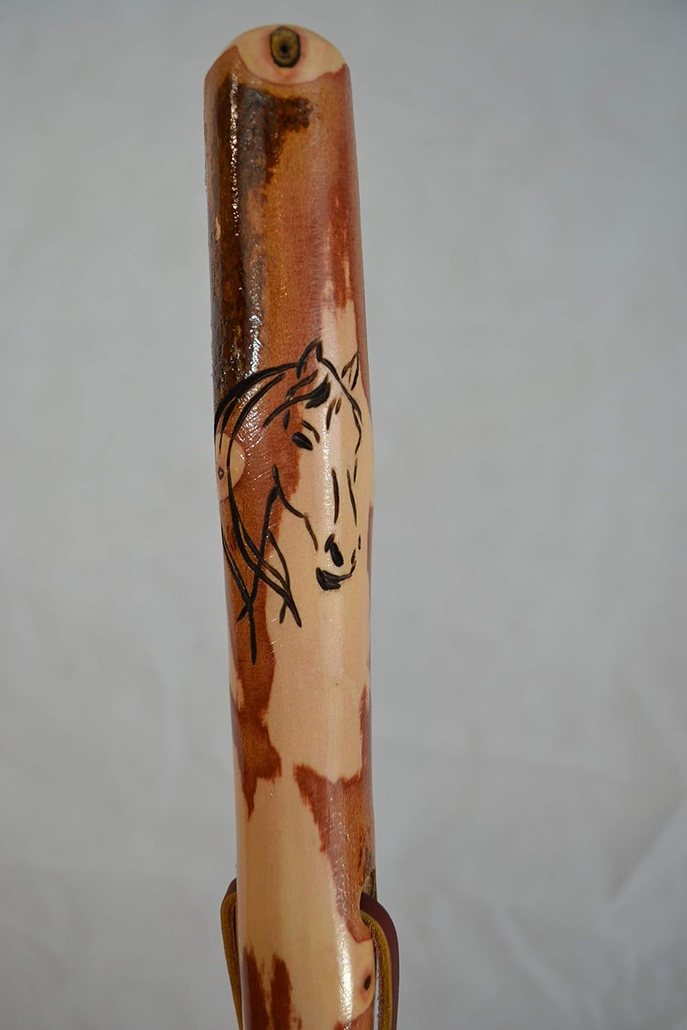 Walking Stick with You Choice of Hand-Carved Image: Bear, Wolf, Lion, Horse, Deer, Elephant or Monkey.